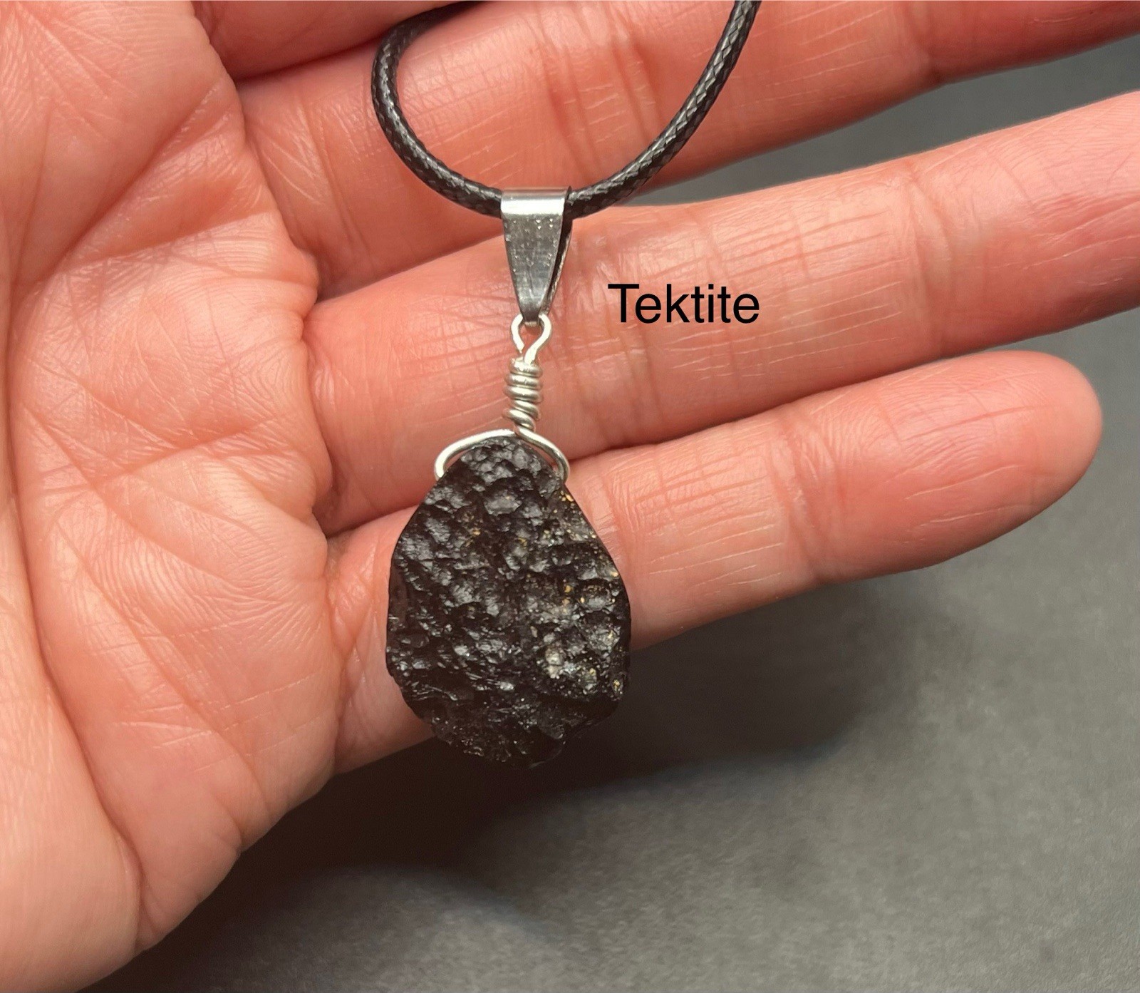 Tektite/Meteorite (3.9g) GENUINE/ AUTHENTIC Handmade Pendant Necklace