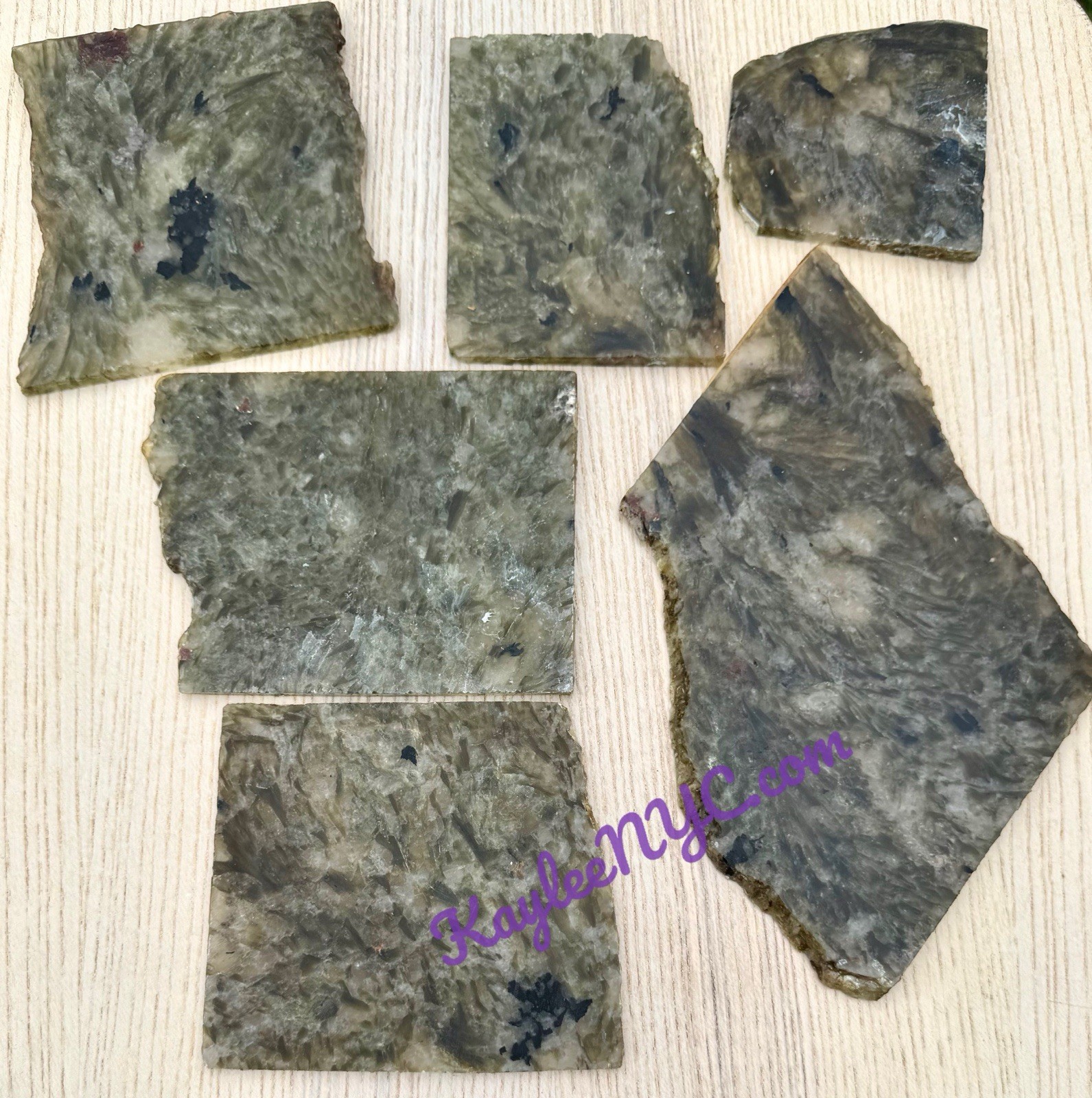 Wholesale 5-6 Pcs Natural Green Lepidolite Mica Slab Crystal Energy 3.9-4lb