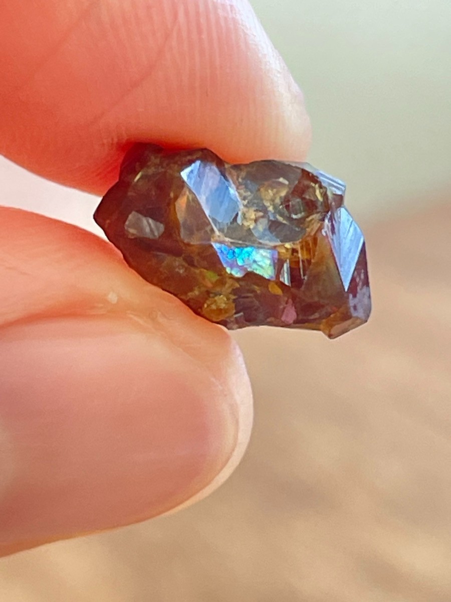 Rough Iridescent Andradite Rainbow Garnet Crystal Tenkawa Nara Japan Mineral G3