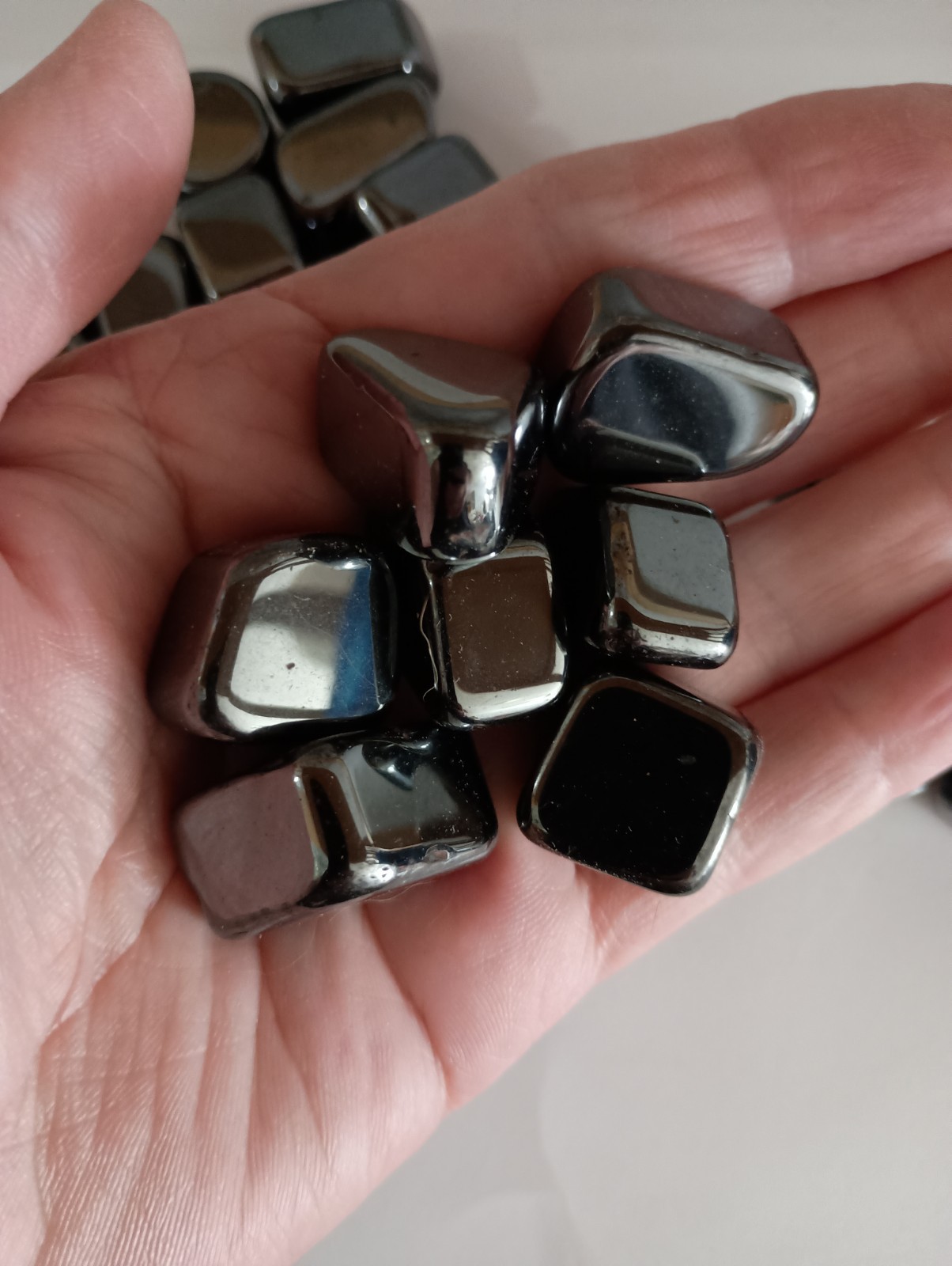 Tumbled Black Hematite Shapes 1 Pound, Assorted Non Magnetic