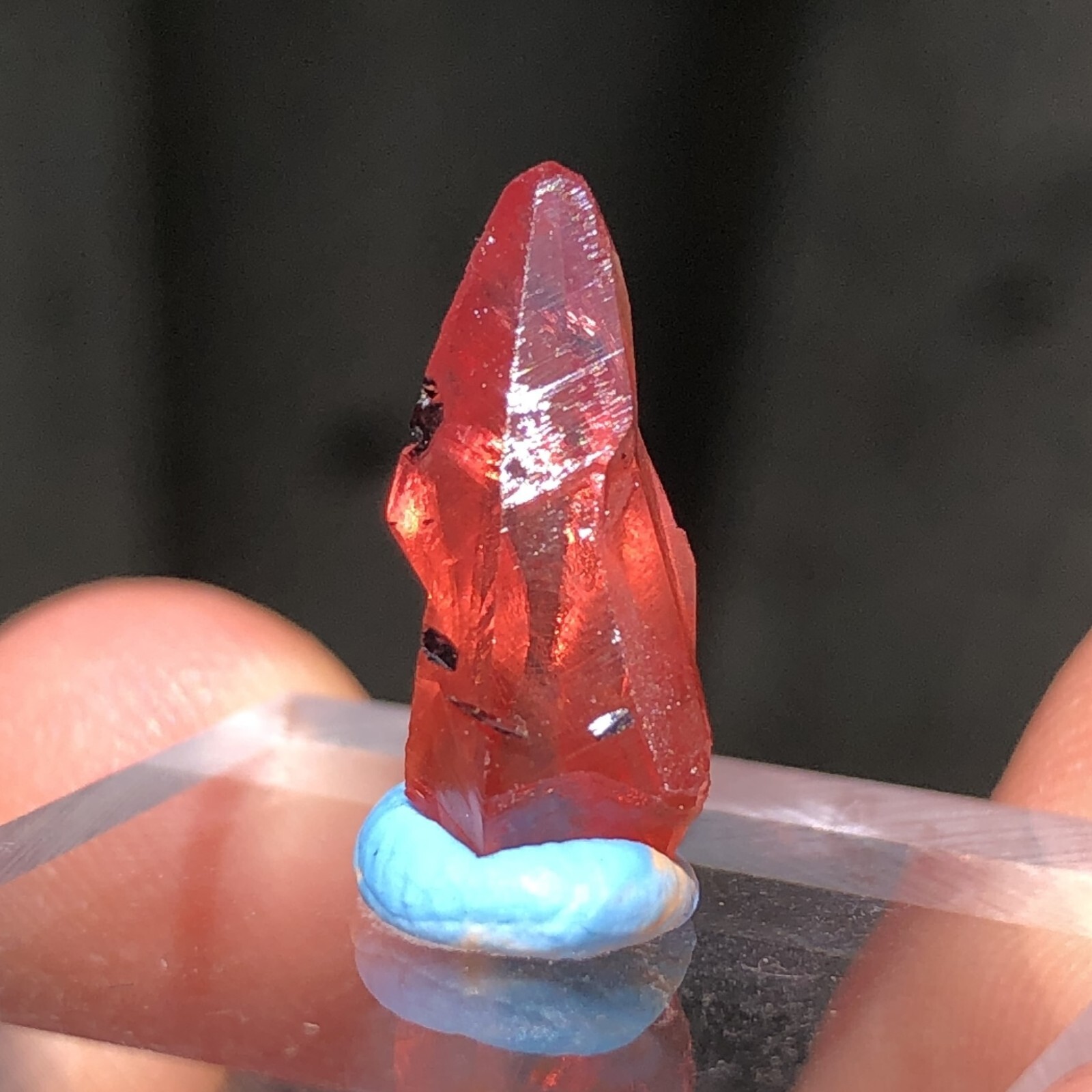 1.6cm Rhodochrosite Crystal with Manganite from Hotazel Mine, South Africa