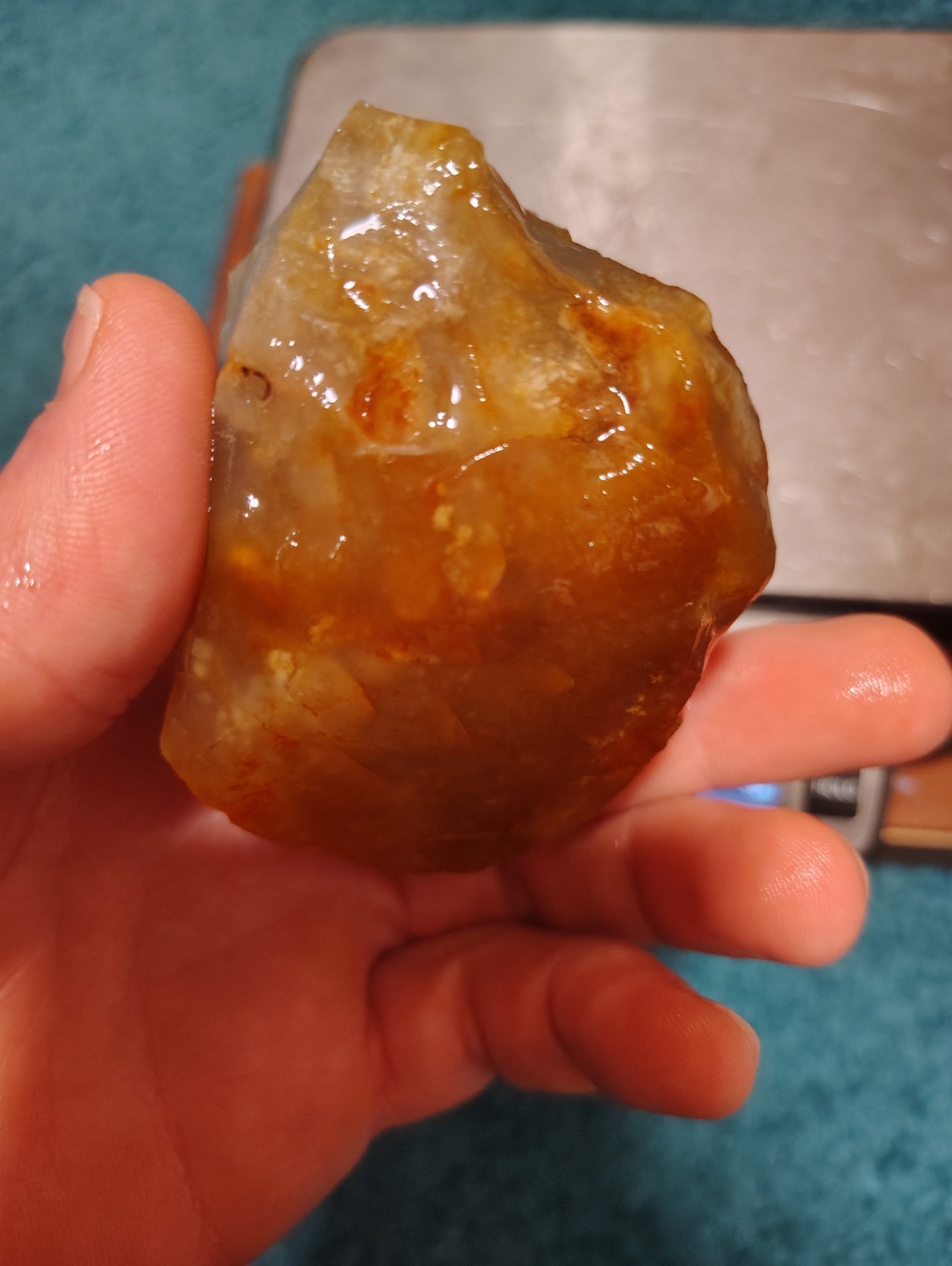 Gem Quality! uncut Oregon carnelian agate,unique multi color,natural 9oz agate.