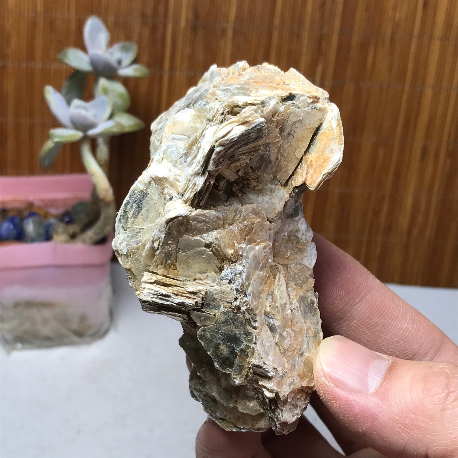 Natural Yellow mica lepidolite crystal specimen spiritual restoration 170g A6371