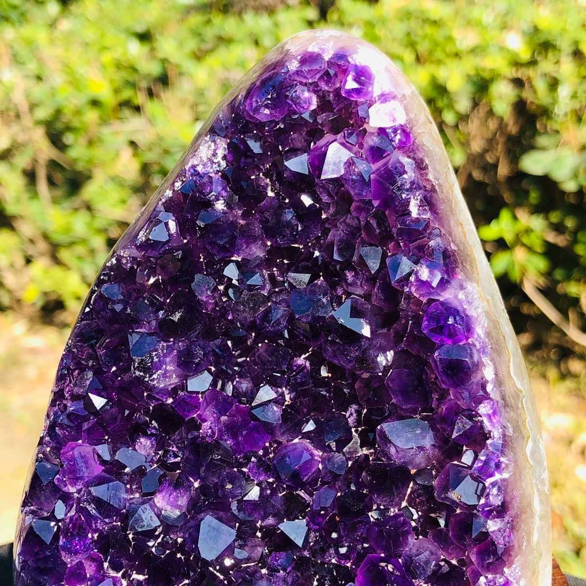 2piece Natural Crystal Amethyst Geode Wealth Attraction Collection 1.12+1.15kg