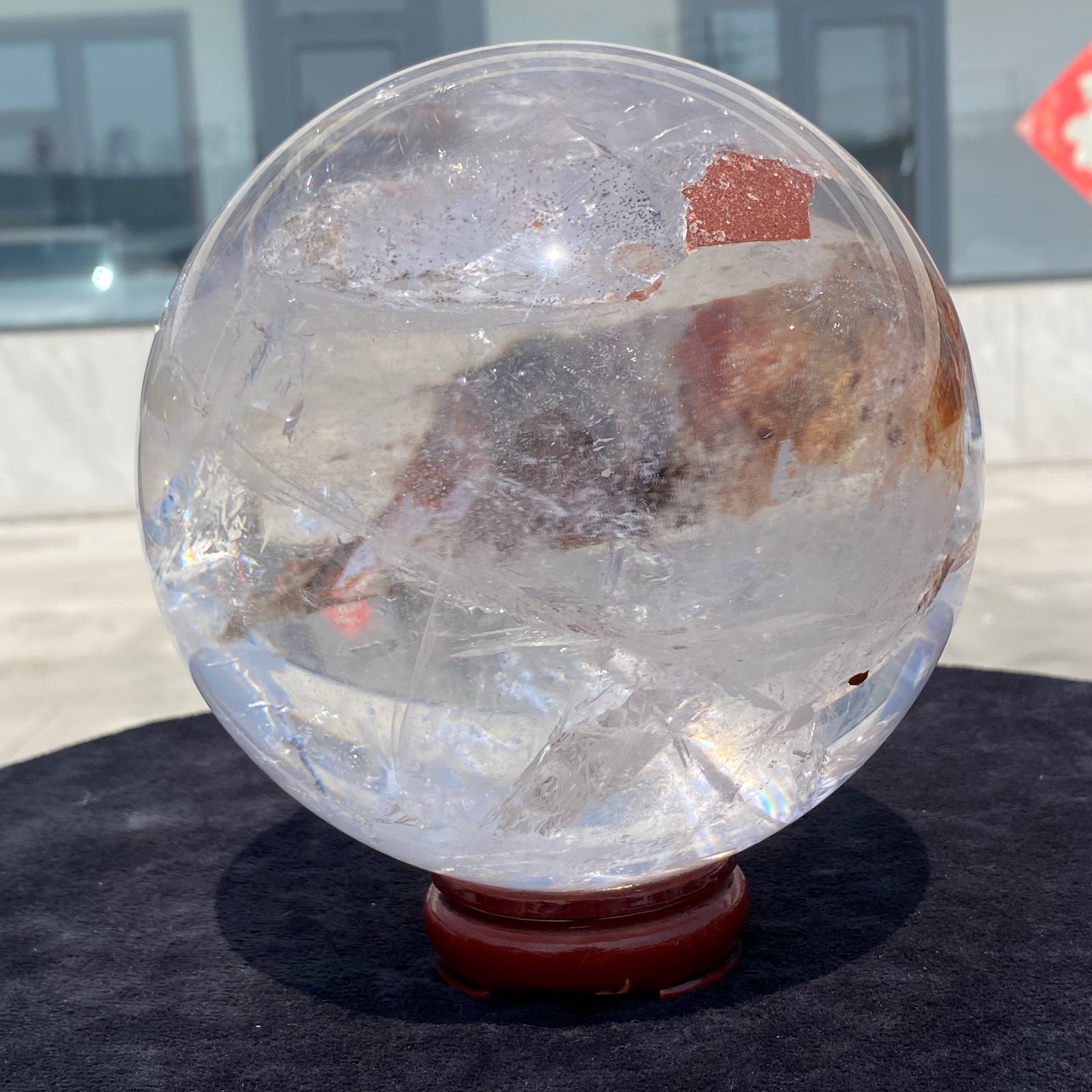 11.5LB Natural Rainbow Green Ghost Quartz Sphere Energy Crystal Ball Reiki Decor