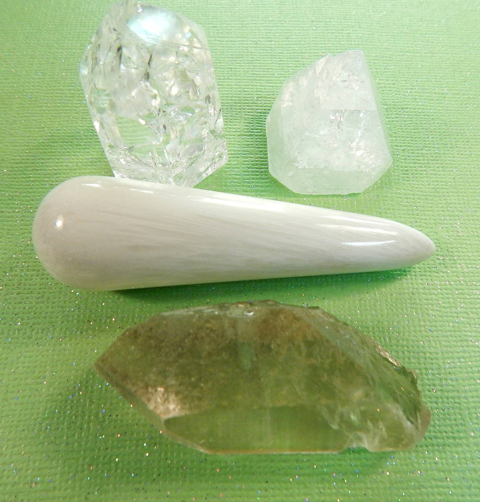 Orgone Shungite Fluorite Tourmaline Quartz Kyanite Chiastiolite Crystals Set CB1