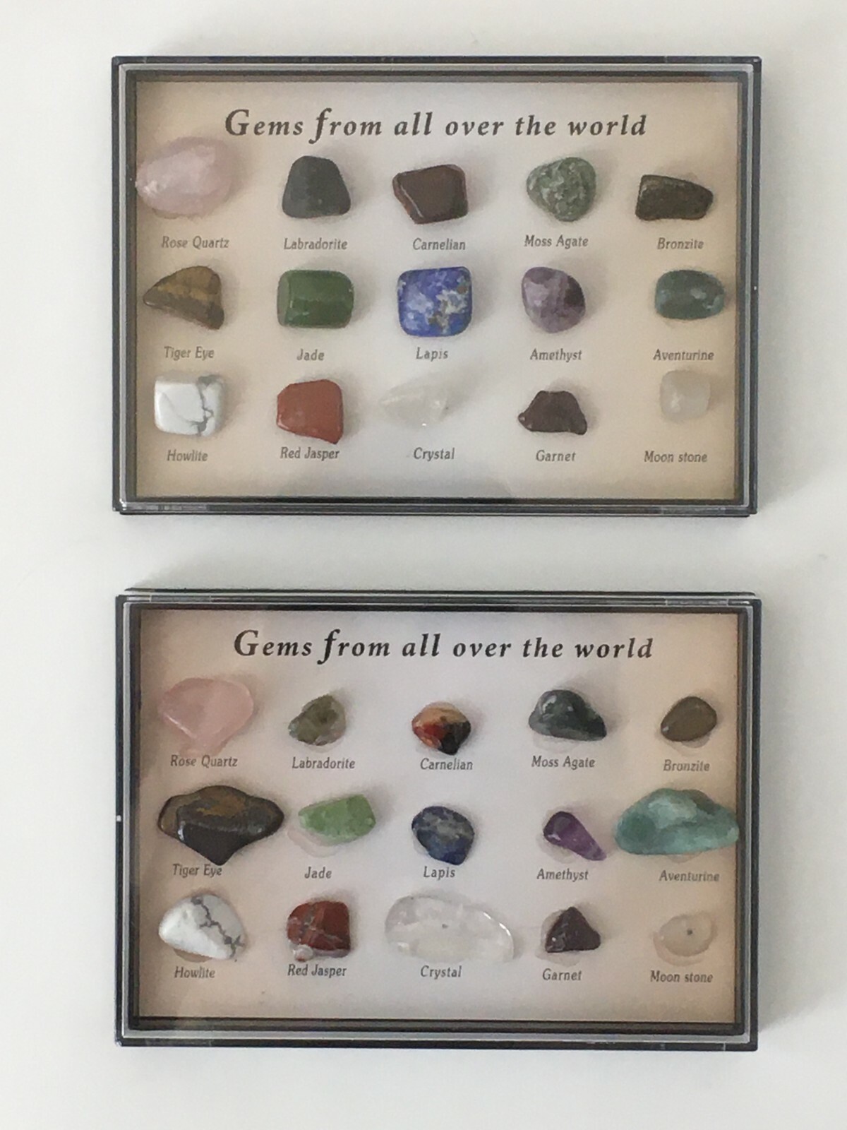 Crystals, Gems, Stones, Gemstones, Rocks Display Kids Boys Girls Gifts – 2 SETS