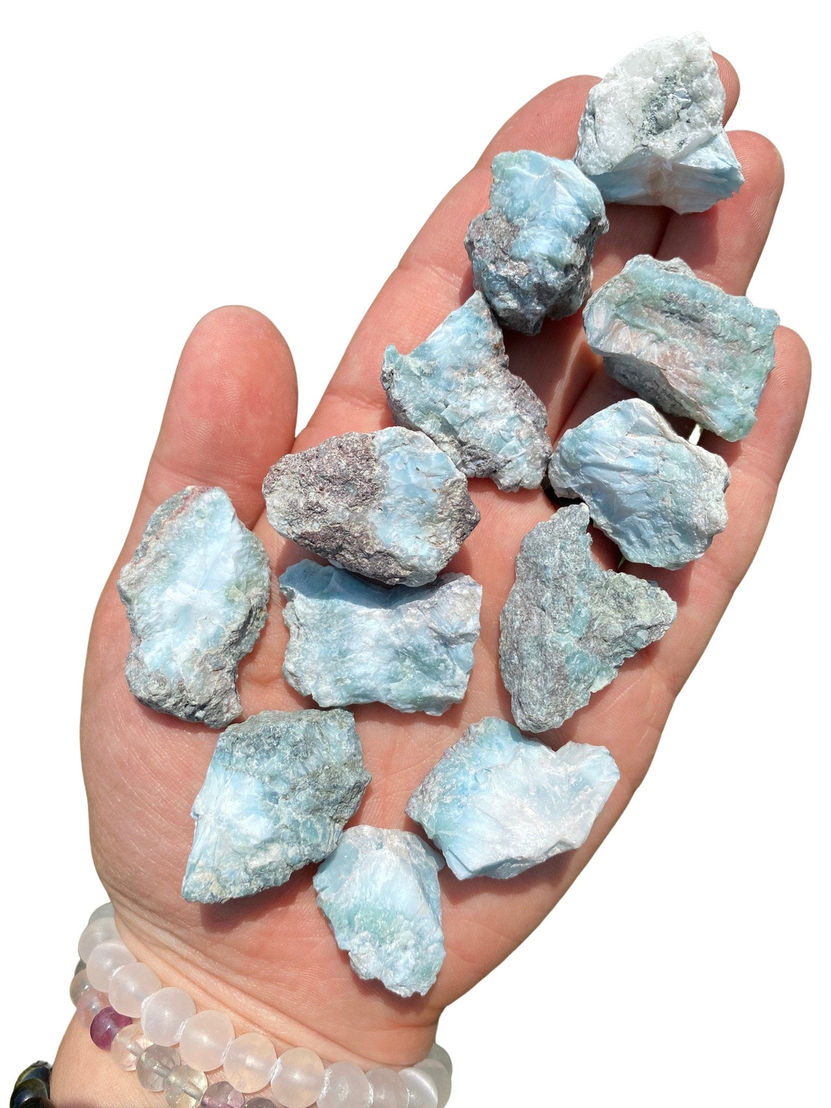 Raw Larimar Stone – Mixed Grade, Natural Larimar from Dominican Republic