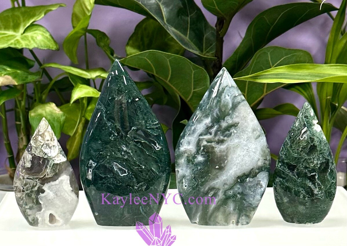Wholesale Lot 3-4 PCs Natural Moss Agate Freeform Crystal 1.9-2lbs