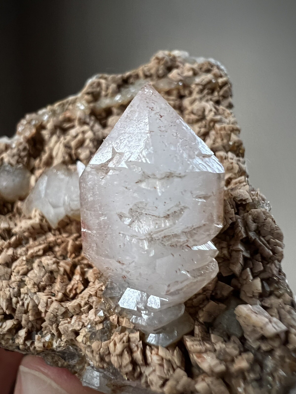 Rare Dolomite Quartz Crystal Scepter Quartz Dolomite On Quartz Specimen