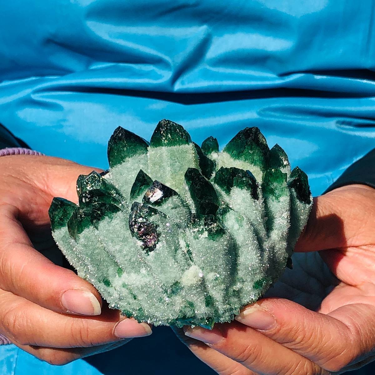 4 piece Lab-Grown Green Crystal Clusters Healing Energy Home Decor 3.78LB