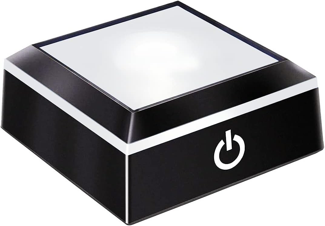 LED Light Base Square Stand Non-Slip Multicolor Display for Crystal Spheres