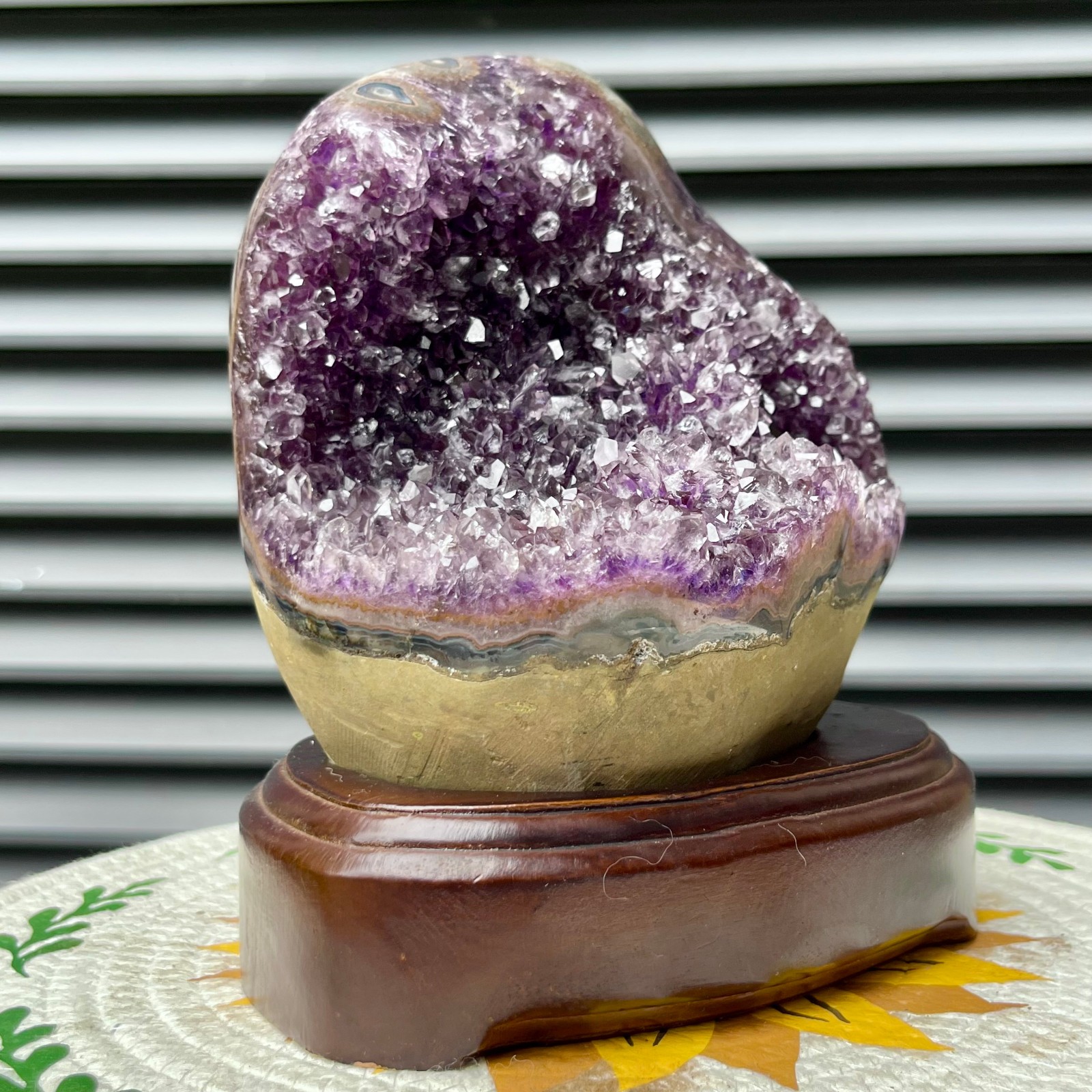 6.7 LB Natural Amethyst Cluster Crystal Specimen Collectible Display Stand Decor