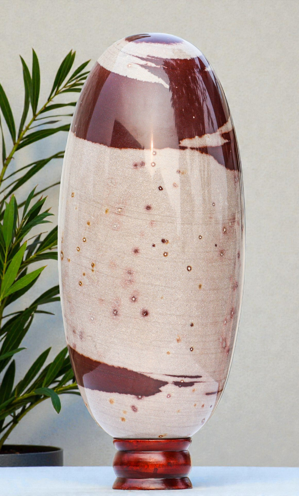 Brown NARMADA Crystal Stone Healing Energy Gemstone Decor Lingam Gift 7450gm