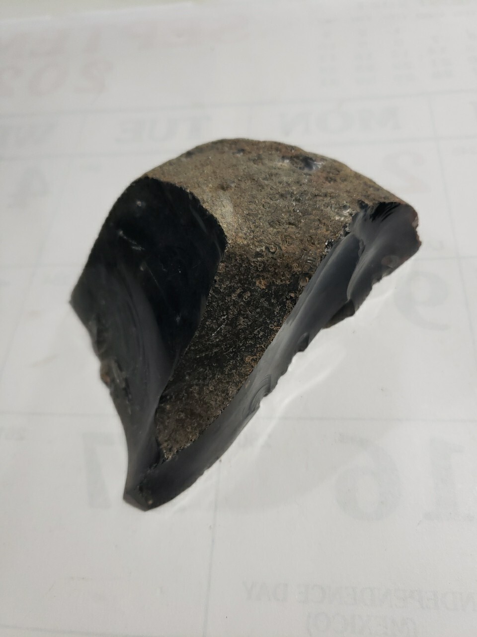Black Brown Obsidian Rock From USA California Early Collection Label 15 Oz