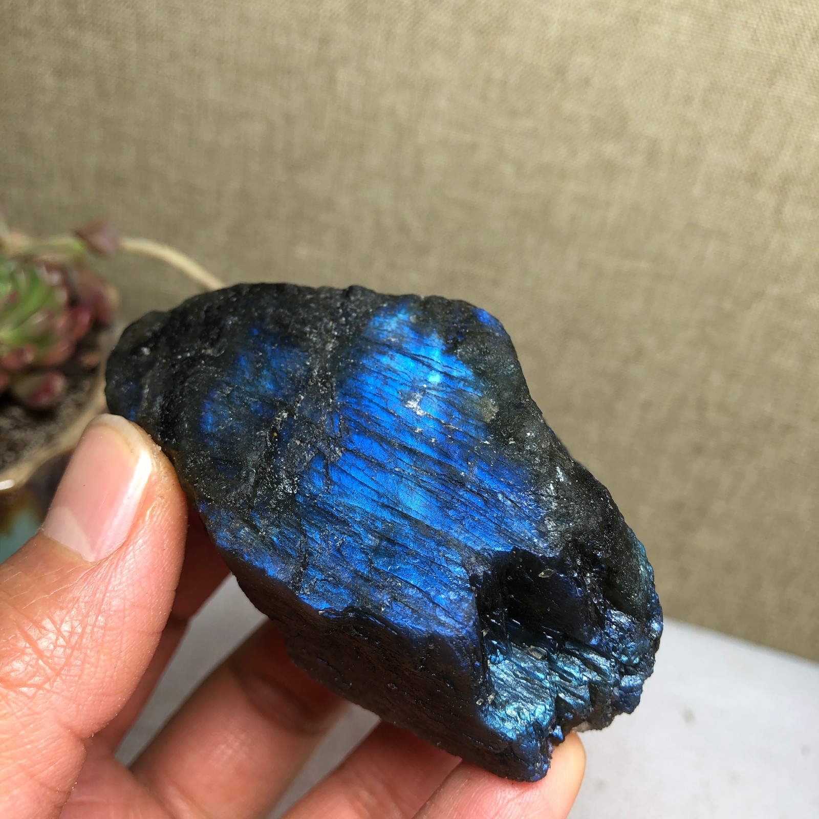70mm Natural Labradorite Crystal gemstone rough original Specimen 142g A3458