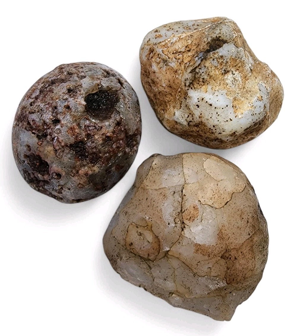 Agate Nodules from Oregon 224.2 grams. 3 Piece Lot