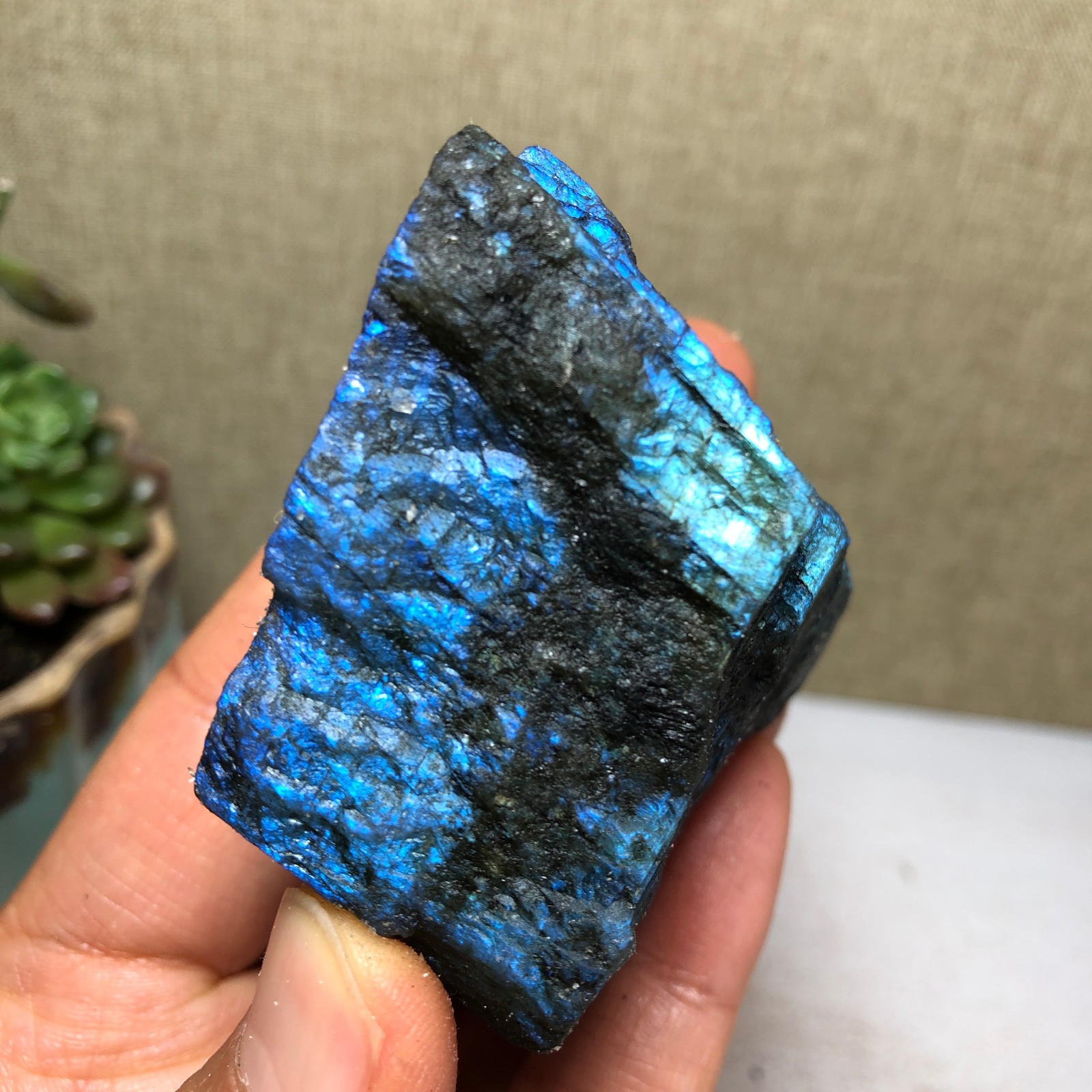 52mm Natural Labradorite Crystal gemstone rough original Specimen 133g A4211