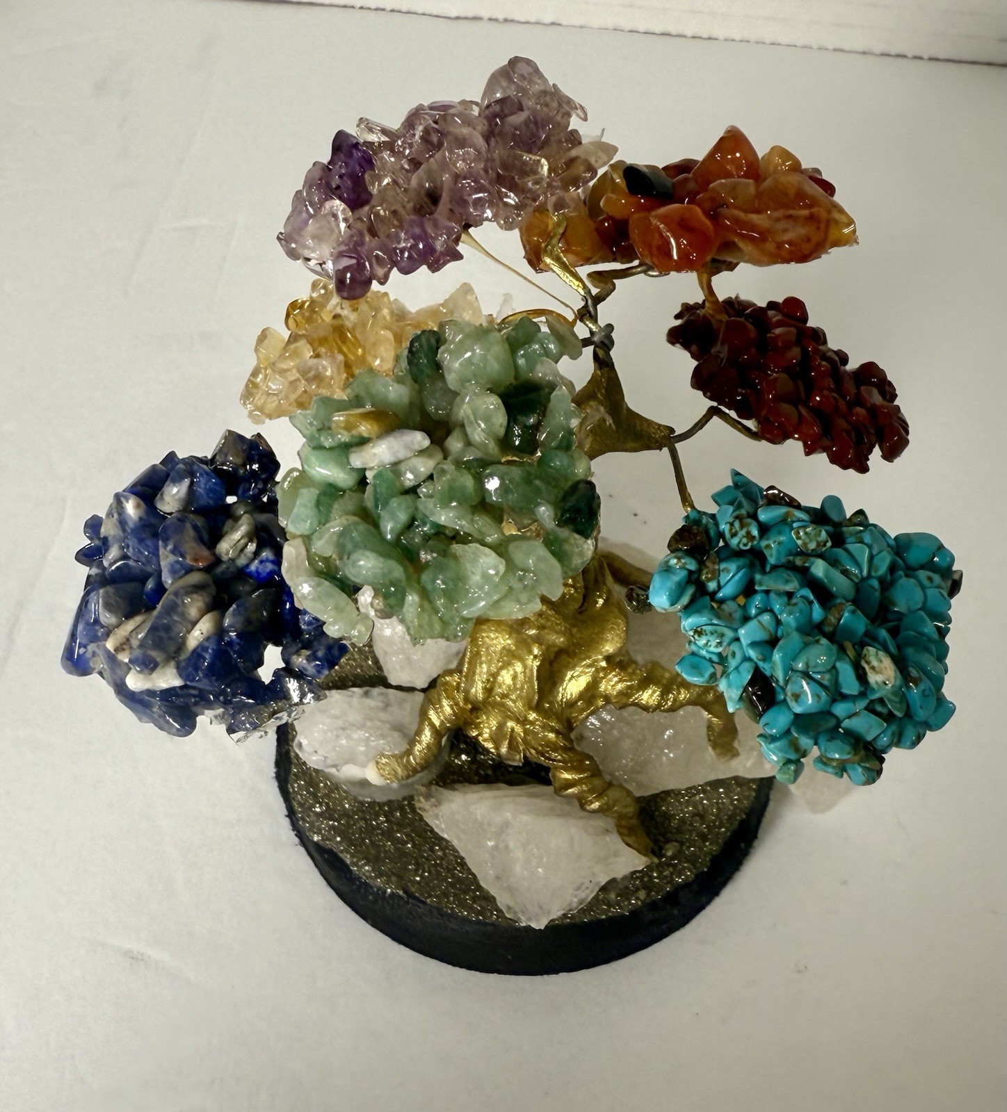 Seven Chakra Gemstone Tree Of Life Bonsai Tree Healing Feng Shui Room Decor 4”