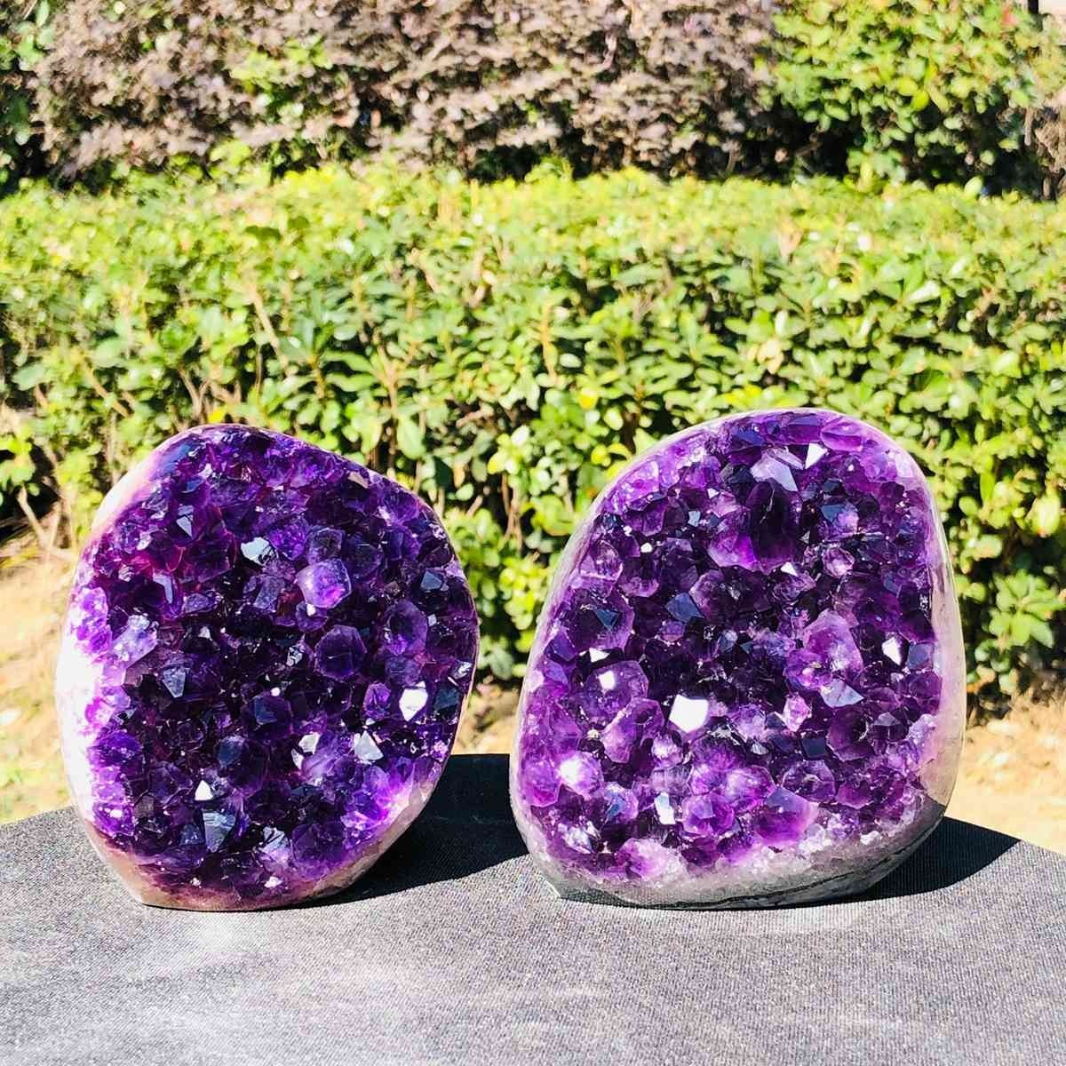 2pc 4.88LB Natural Uruguayan Amethyst Quartz Cave Geode Crystal Healing