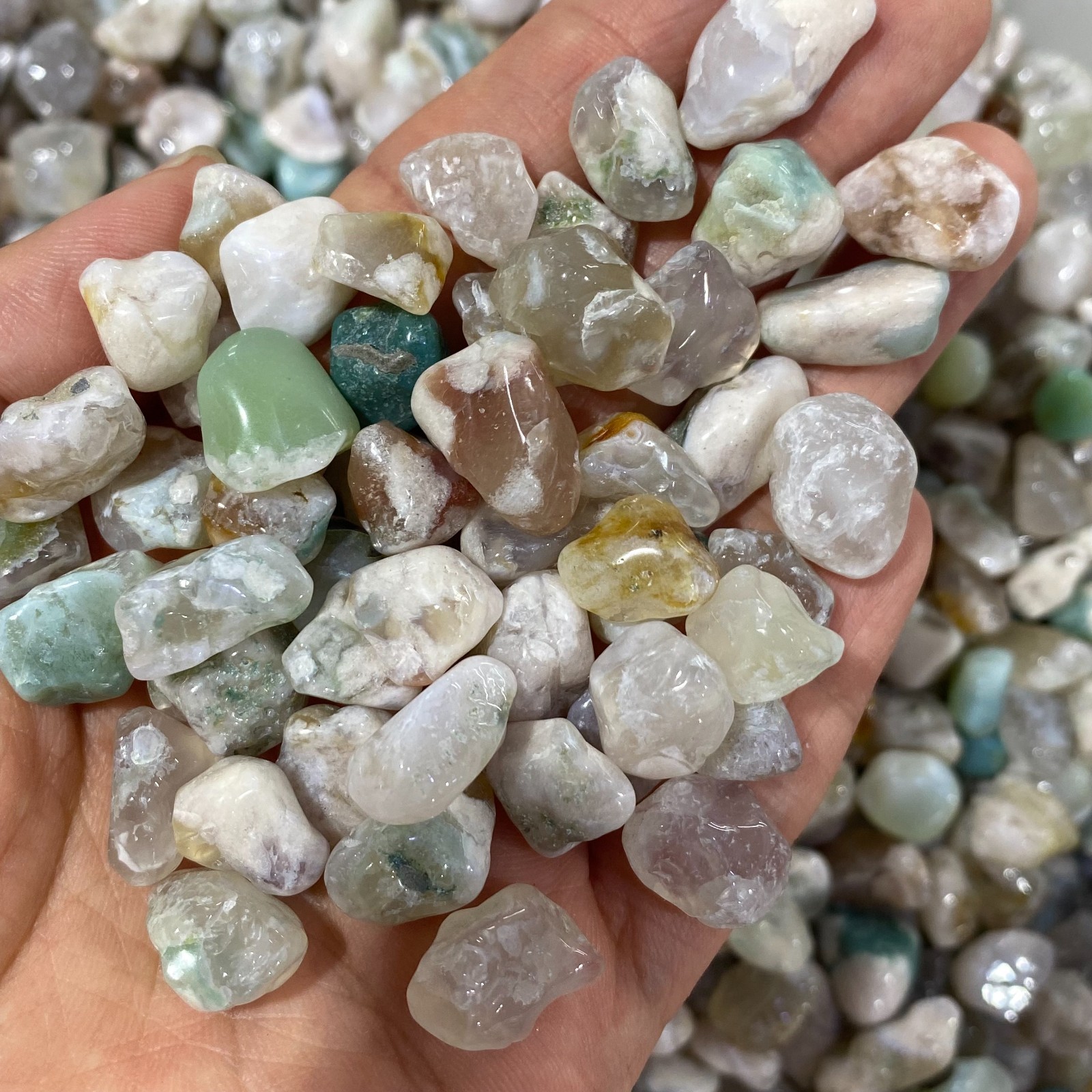 100g Green Sakura Gravel Tumbled Bulk Stone Mineral
