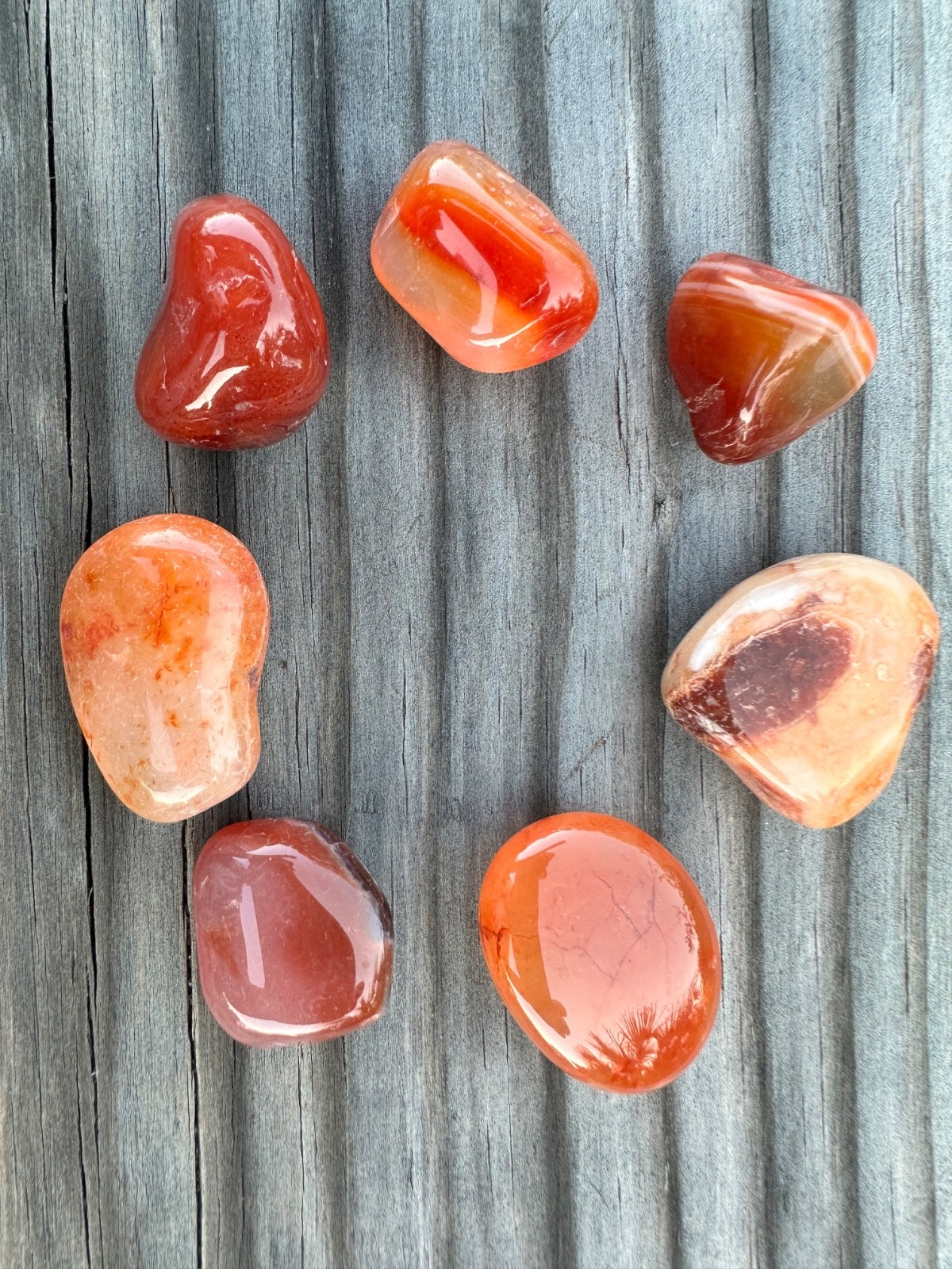 1/2 lb Carnelian Tumbled Stones – Bulk Polished Orange Crystals Lot (8 oz)