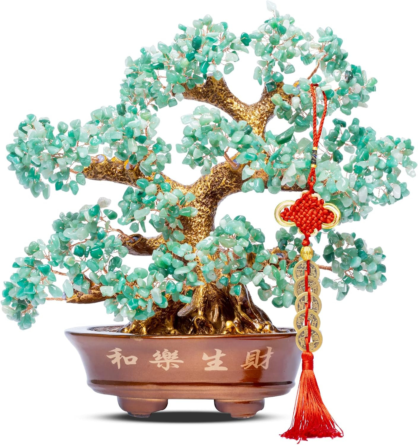 Natural Aventurine (1,251 Gemstone Count) Chakra Crystal Tree with Healing Prope