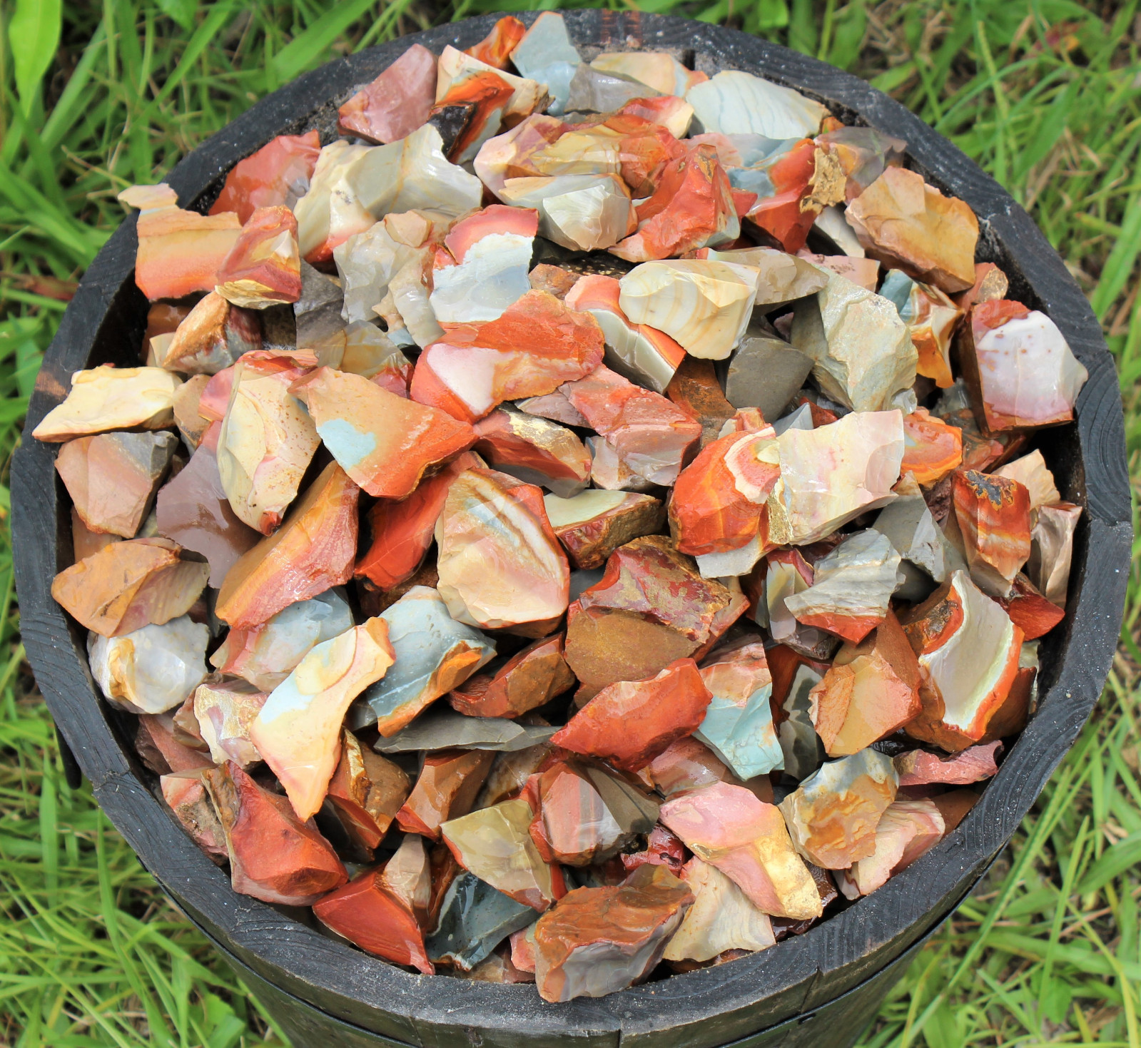 5 lb Bulk Lot Natural Rough Polychrome Jasper (Desert Jasper, Crystal Healing)