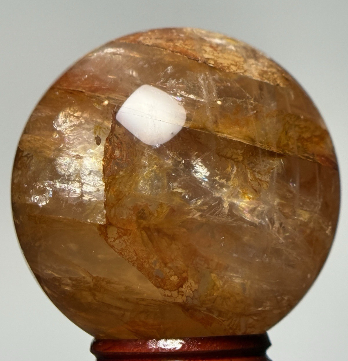 50mm FIRE QUARTZ SPHERE – Red Hematoid Crystal Ball Mineral Chakra Reiki Witch