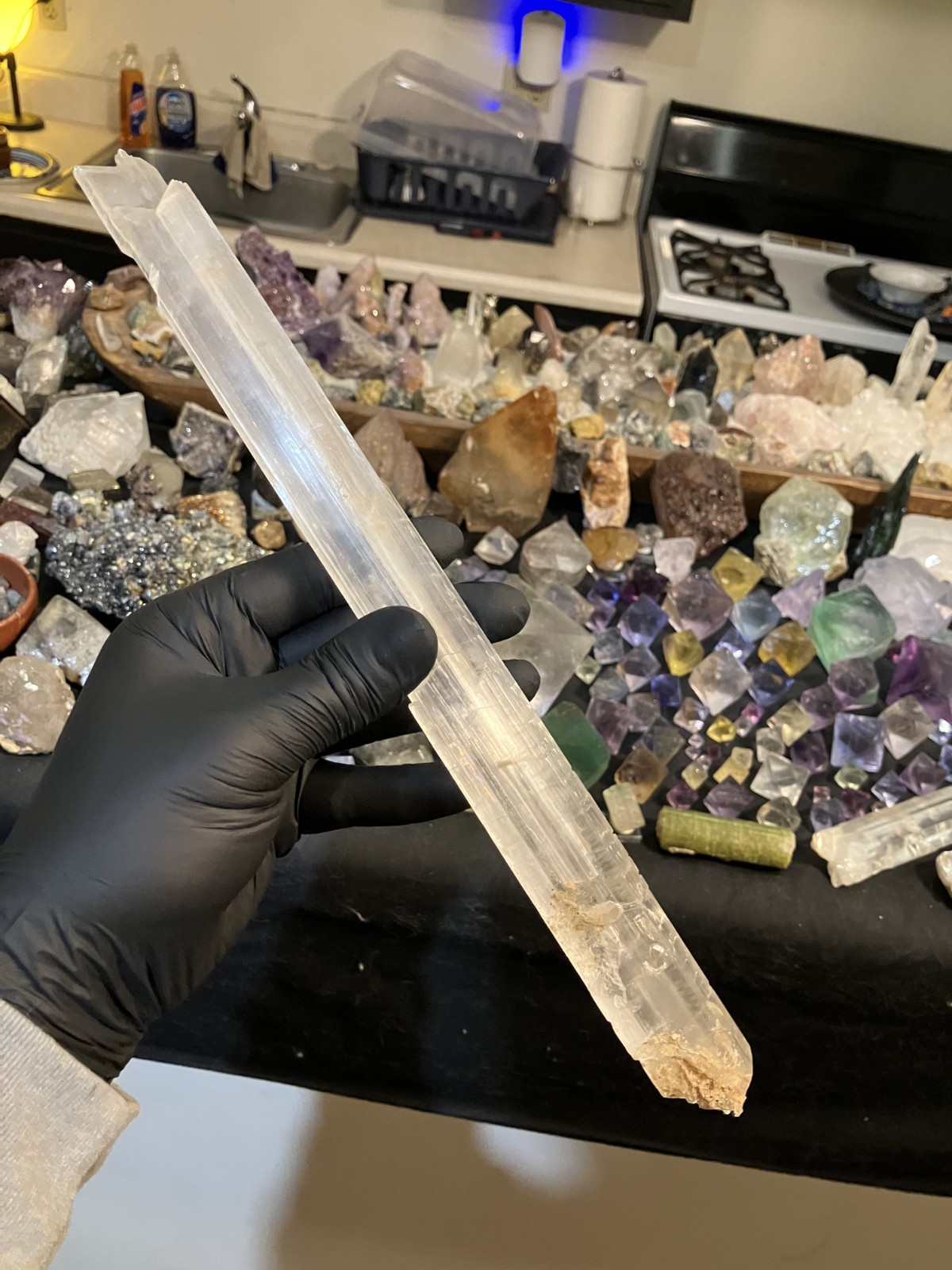 Selenite crystal natural wand translucent double terminated High Quality