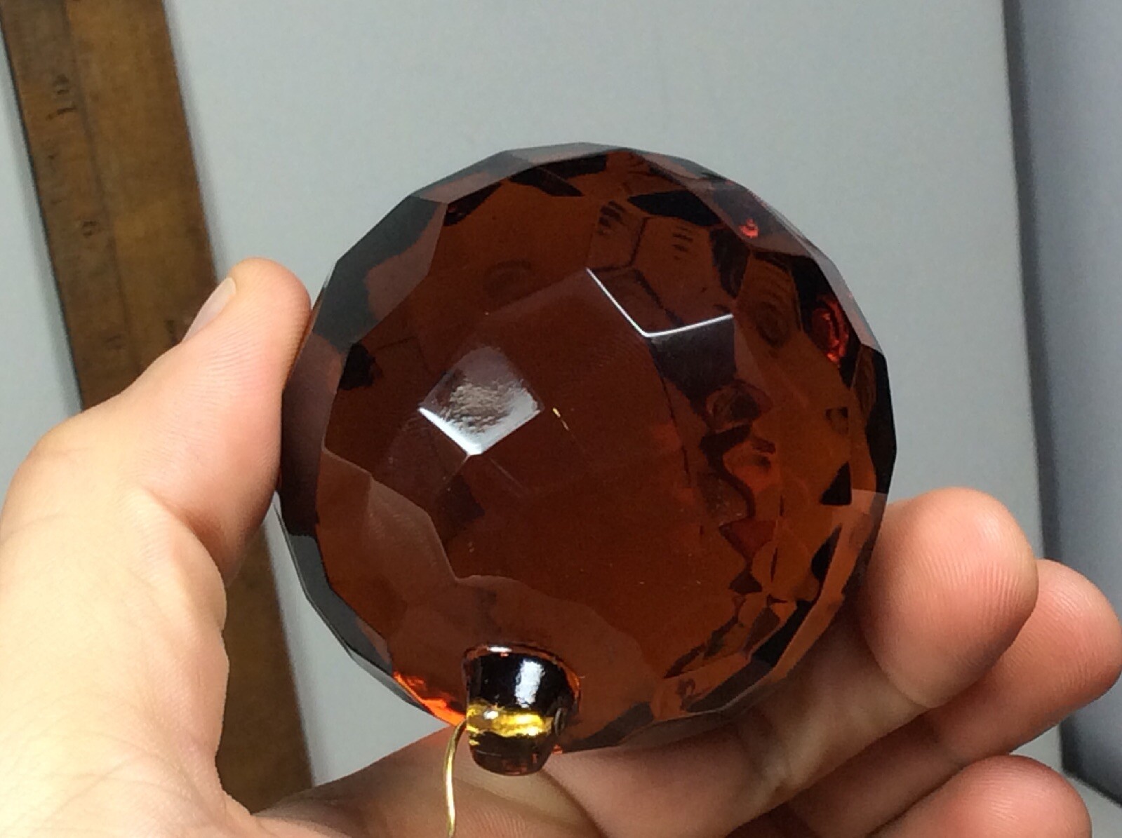 RED ORANGE BROWN ROOTBEER AMBER Crystal Balls Sphere Round Photography Decor