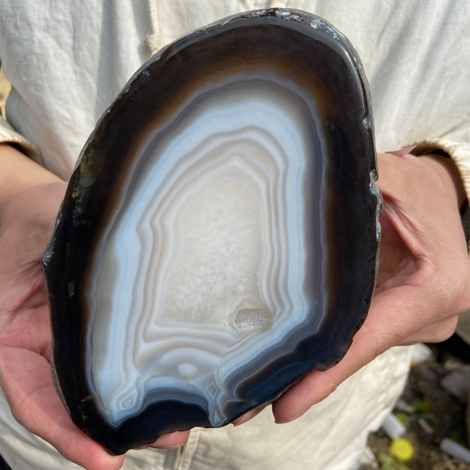 450g Natural agate Agate Geode Slab/Slice quartz crystal mineral specimen Reiki