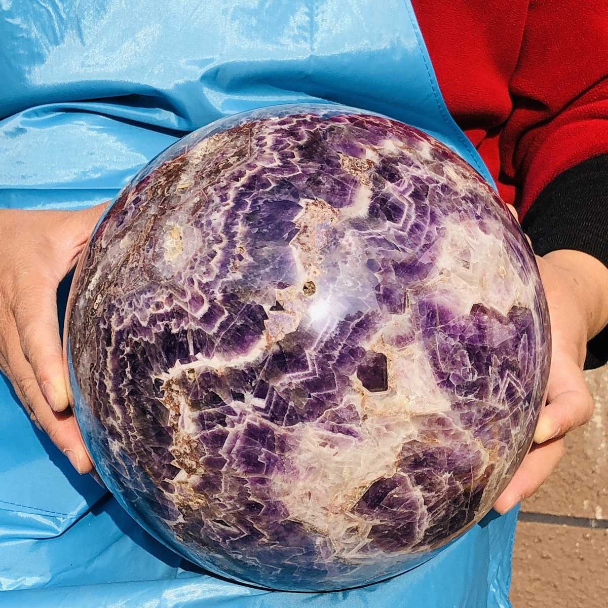 31.02LB Natural Crystal Dreamy Purple Crystal Ball lucky REiki healing