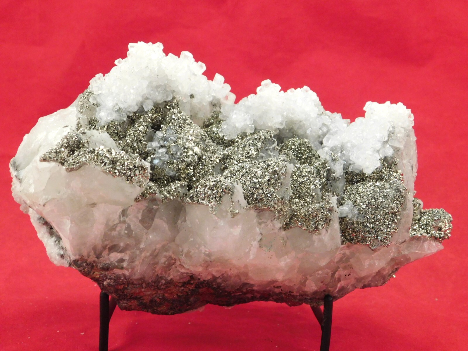 BIG! Pyrite Crystal Cluster on DOGTOOTH Calcite Crystals! From Mexico 1202gr