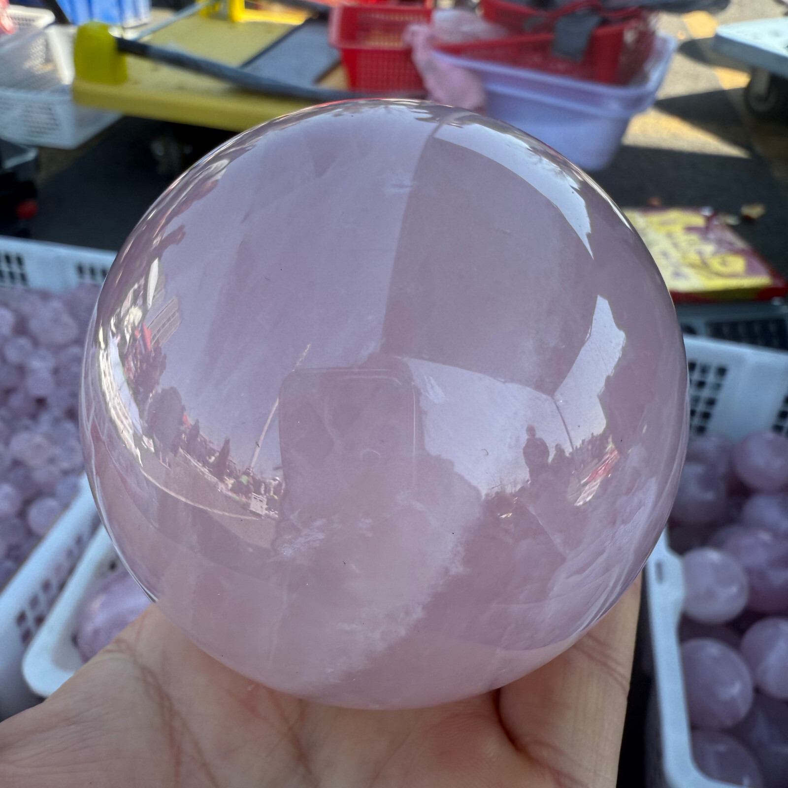 Natural Powder crystal Quartz Ball Crystal Reiki Quartz Sphere Reiki Healing1pc