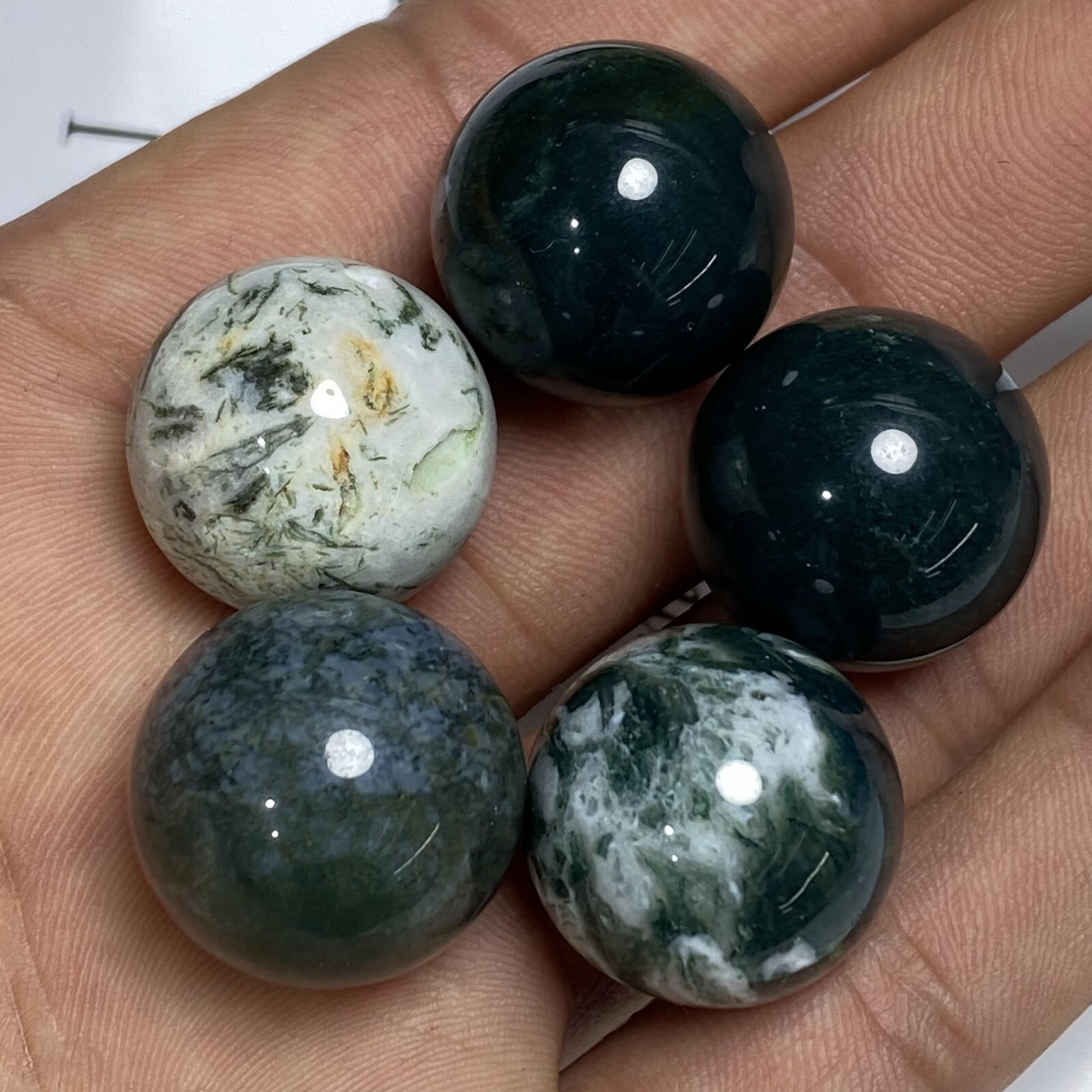 5pc Wholesale Natural Aquatic agate Ball Quartz Crystal Sphere Healing 20mm+