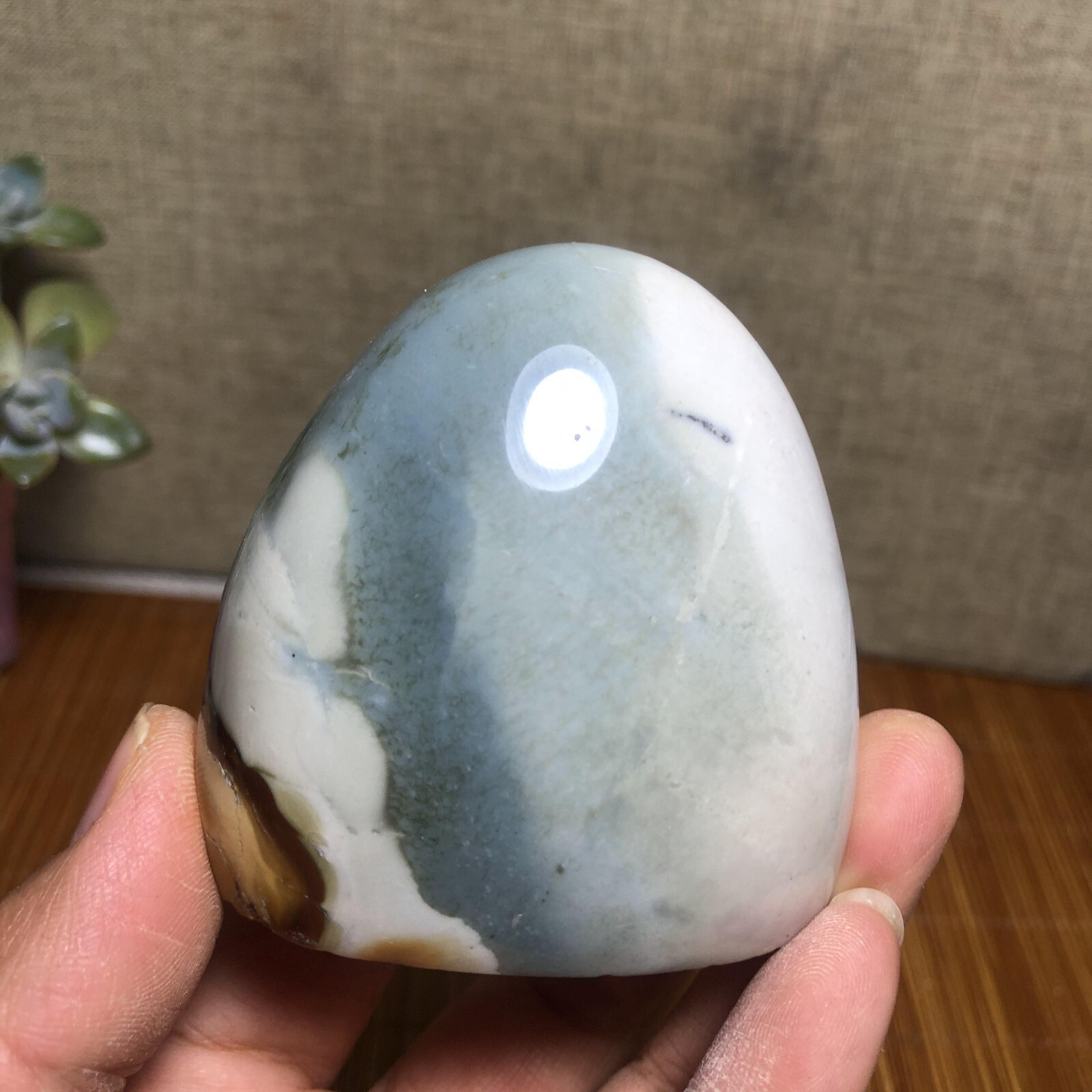 62mm Rare Natural Ocean Jasper polish/rough Crystal free standing 223g g5219