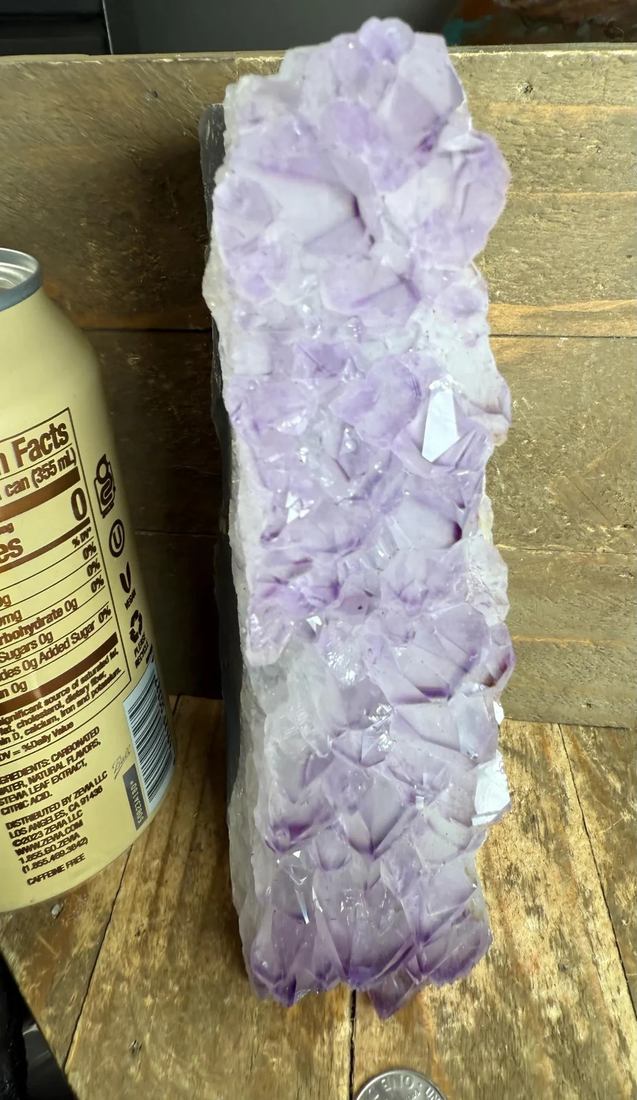 6 Inches Standing Amethyst Cluster – Brazilian Druzy Geode with Cut Base