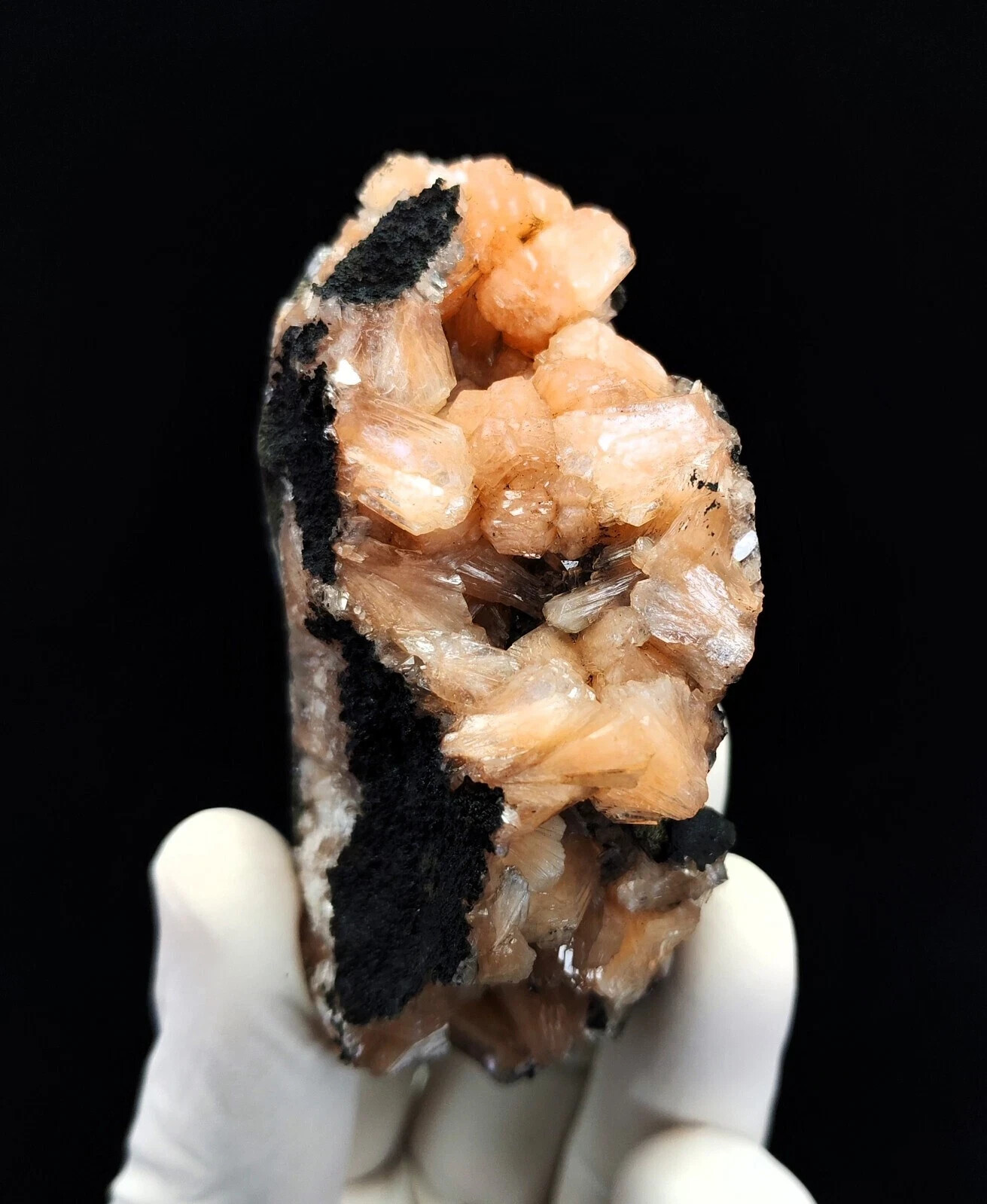 105g Natural Orange Stilbite Cluster On Base Minerals Specimen