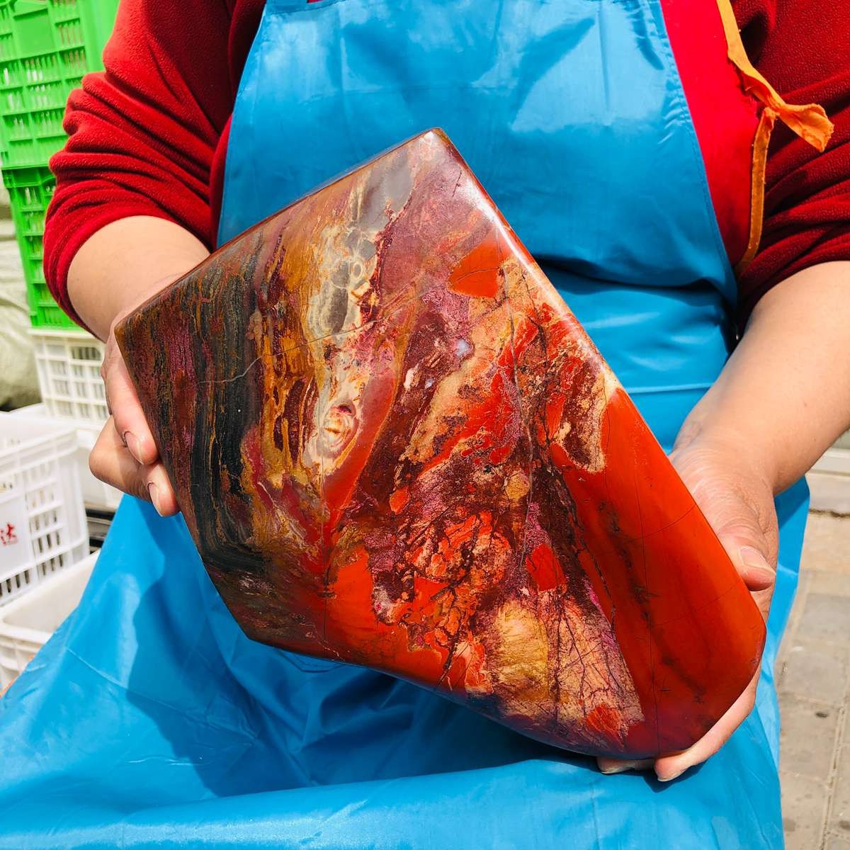 14.25LB Large Natural Red Jasper ore standard Quartz Crystal Healing Sample 4413