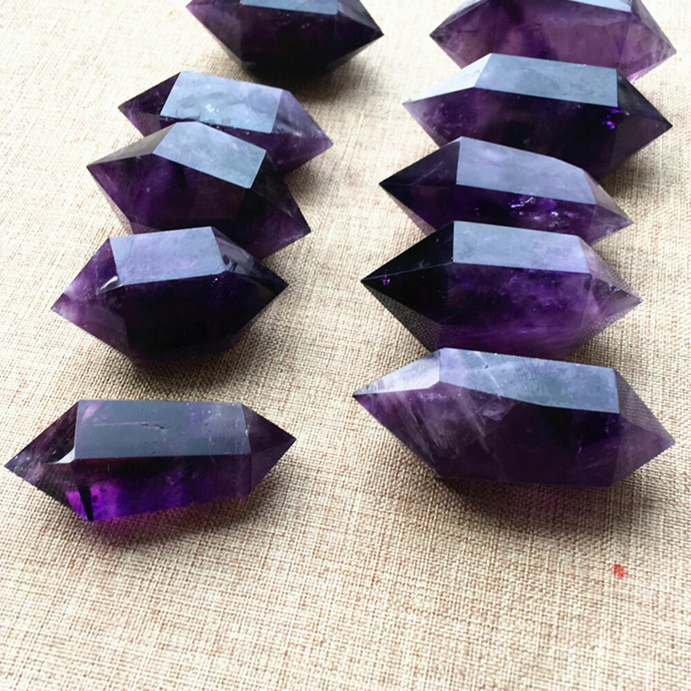1/3PCS Natural Purple Amethyst Crystal Point Wand Obelisk Healing 4-5cm USA