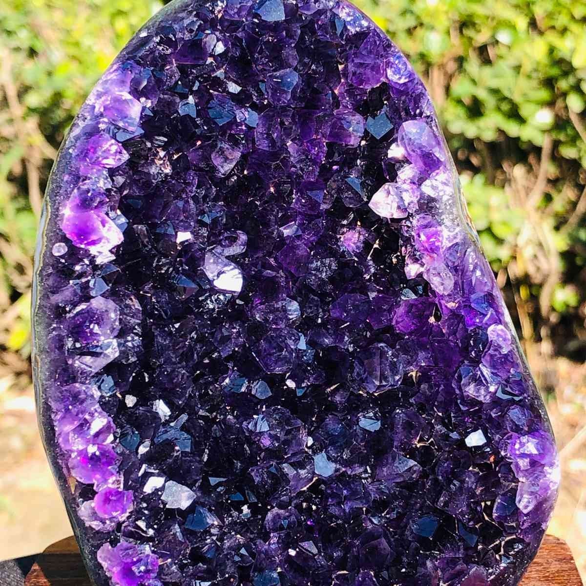 2piece Natural Crystal Amethyst Geode Wealth Attraction Collection 1.12+1.15kg