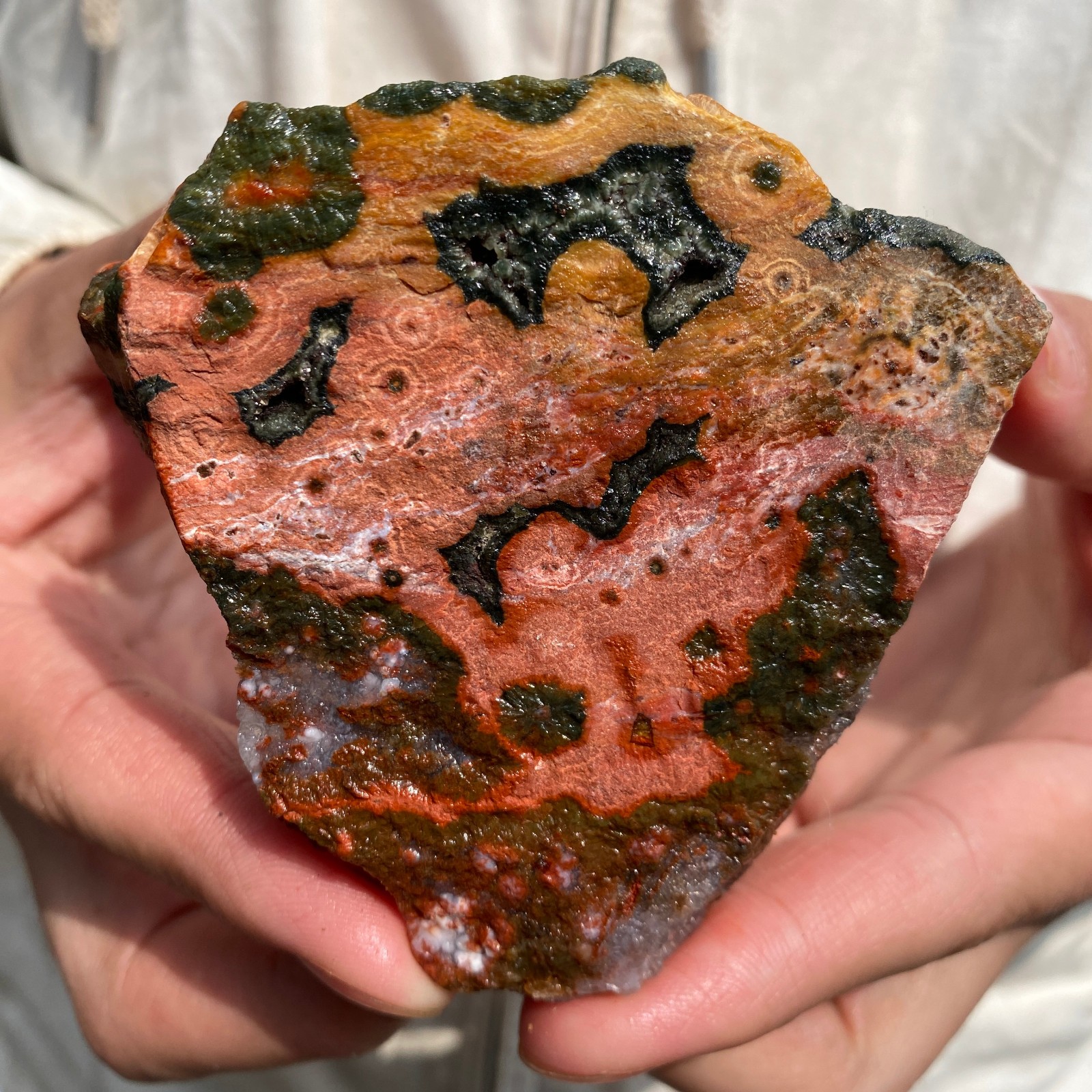 0.7lb Raw Natural colourful ocean jasper quartz crystal rough mineral specimen