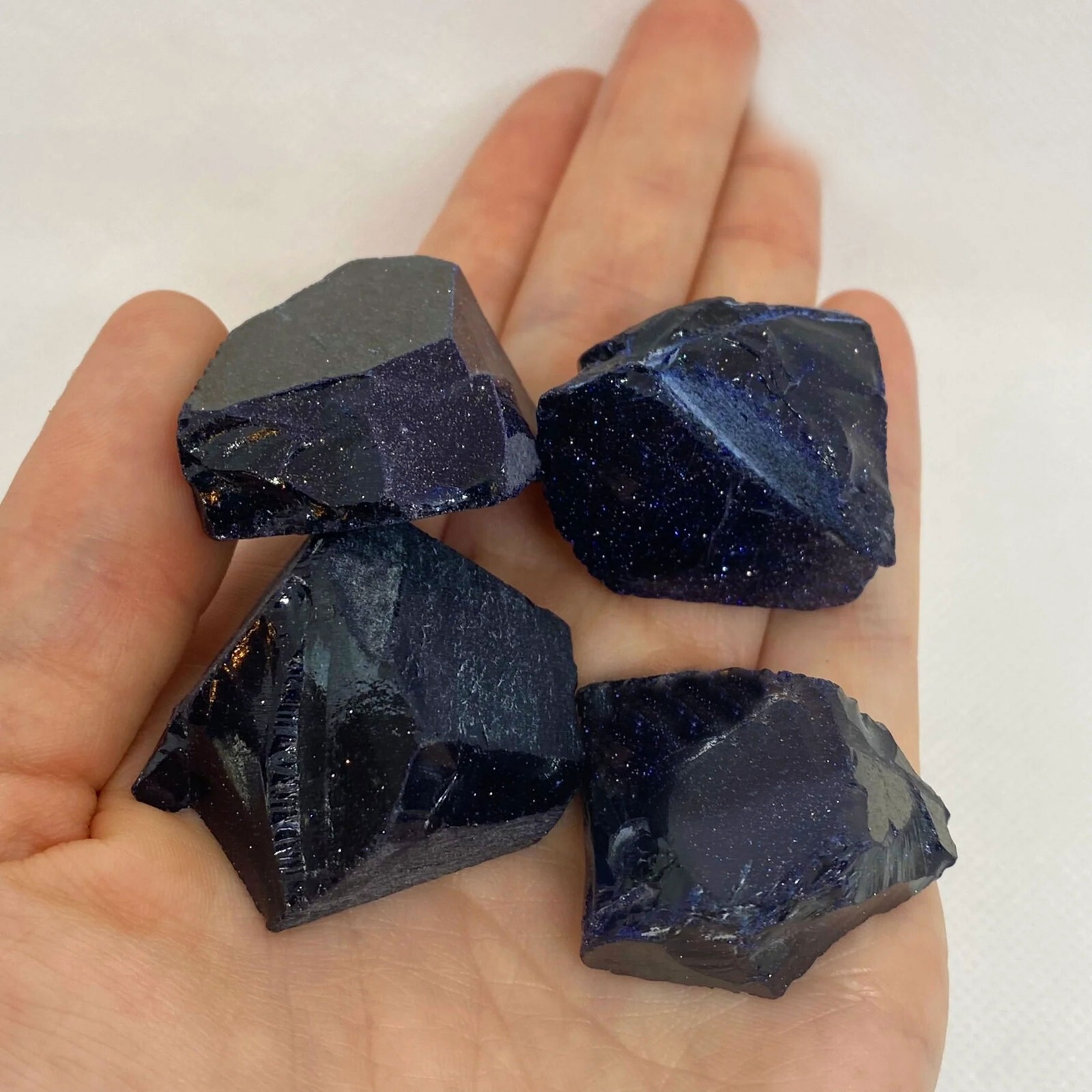 Rough Blue Goldstone Chunks Healing Crystal Mineral Rocks Specimens Gift Decor