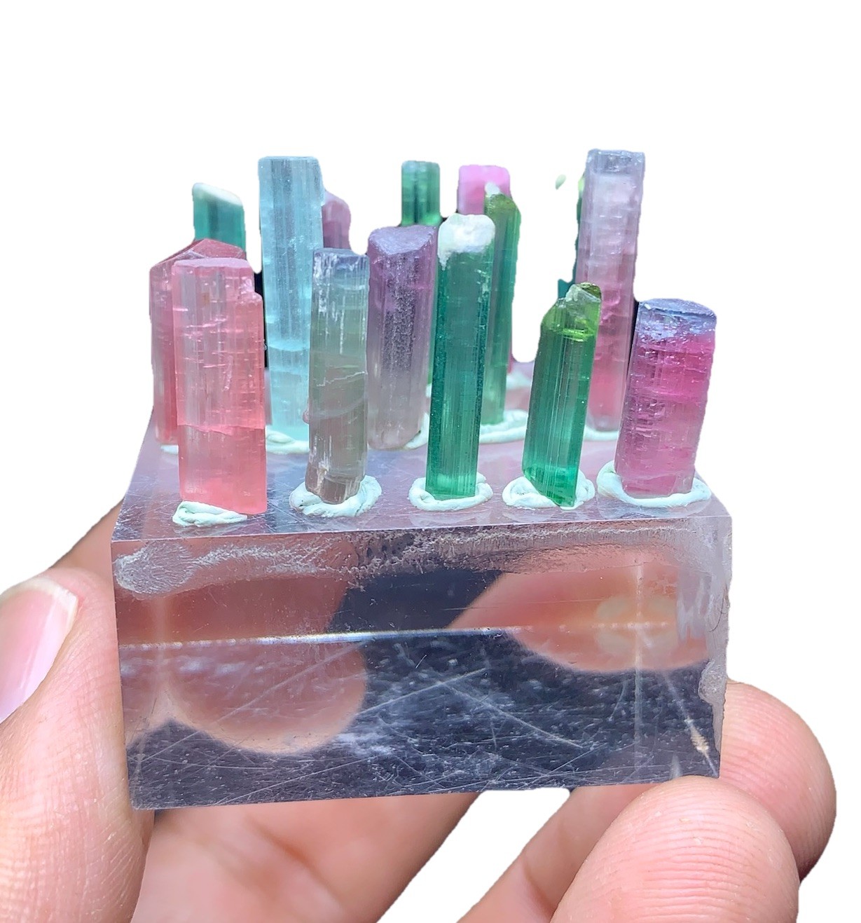 Multi Colour Tourmaline Terminated Crystals 75 Carats For Pendants, Anniversary