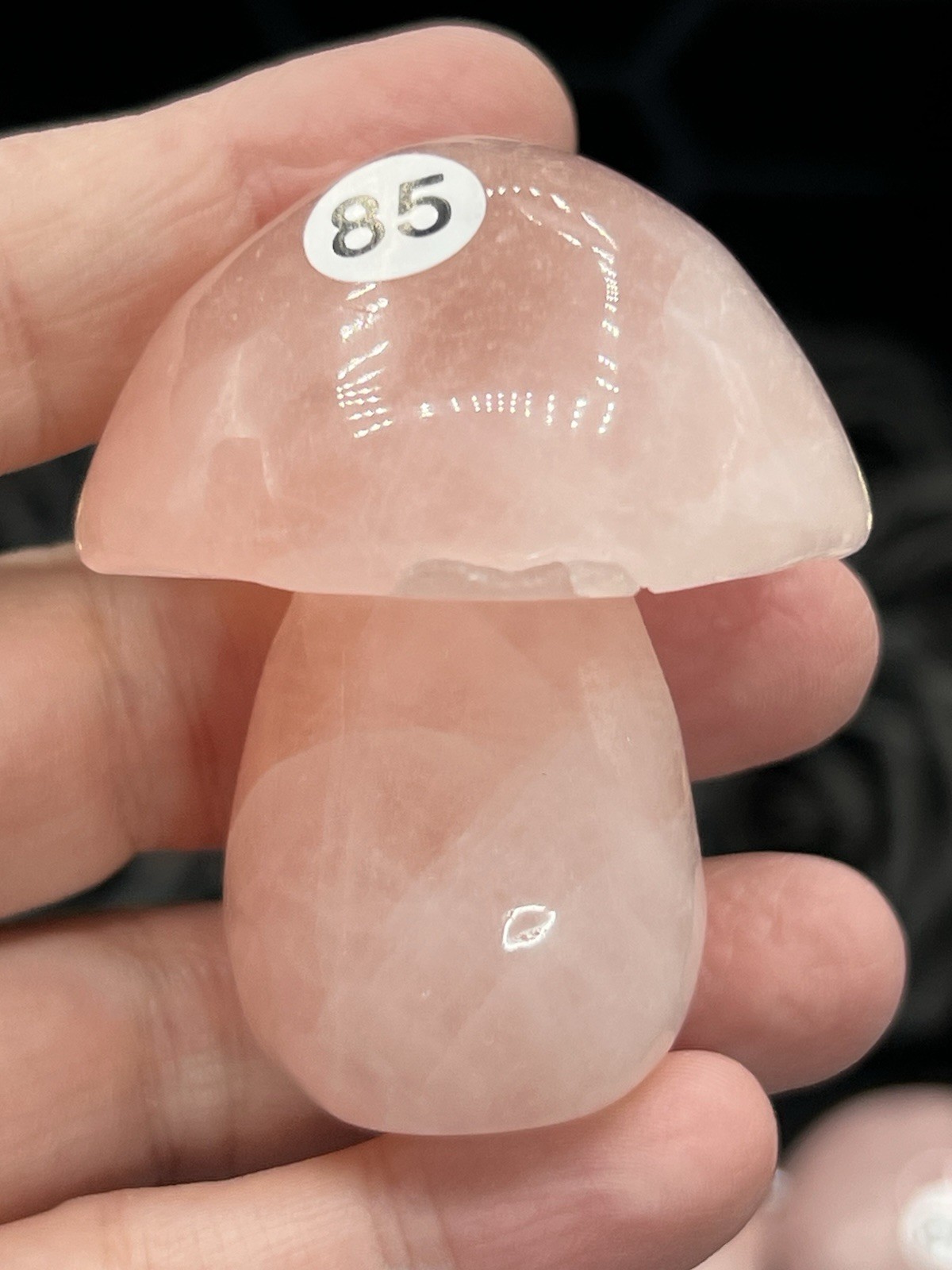 Natural ROse Quartz Carved Mushrooms. Free ship & Gift
