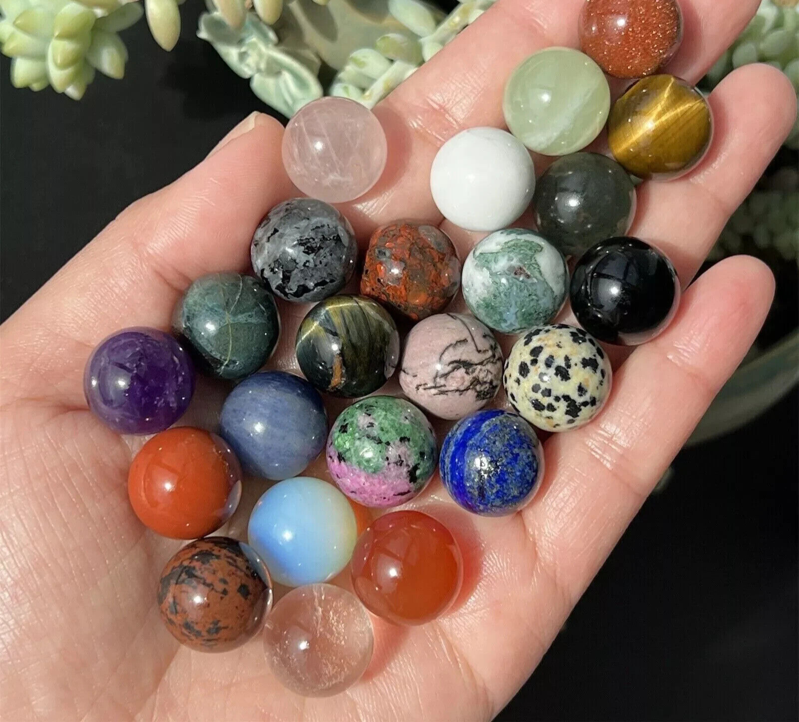 10pcs Wholesale Natural mixed Ball Quartz Crystal Sphere Reiki Healing Gem 15mm+