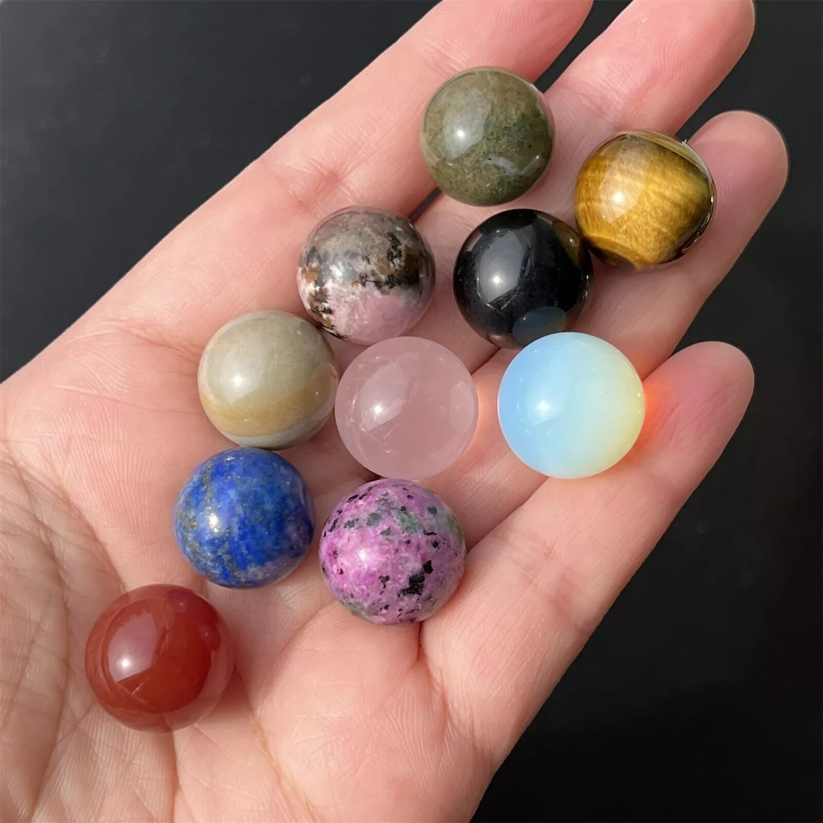 20pcs natural Mix Material gem Sphere quartz crystal ball reiki healing 15mm+