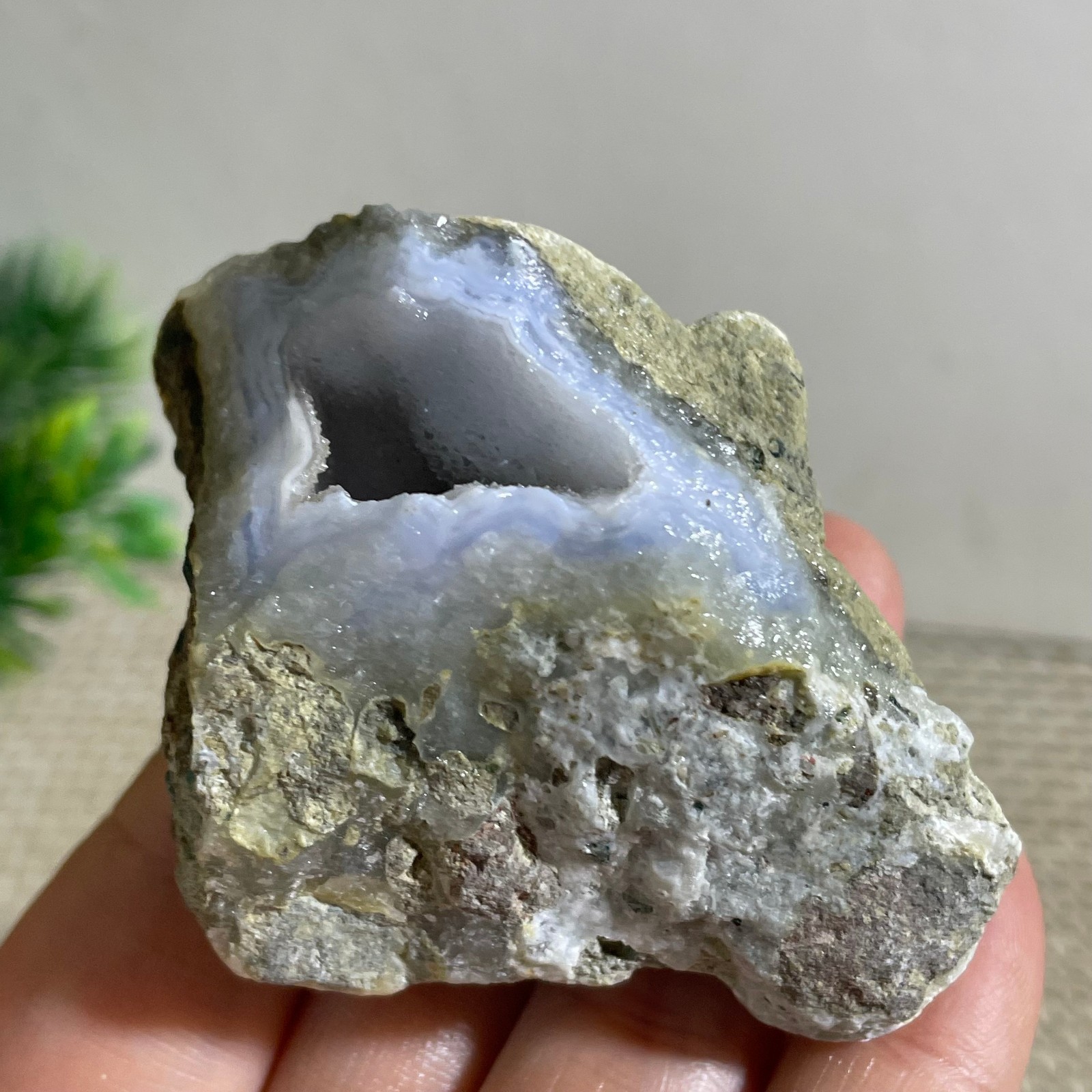 93g Blue Lace Agate Crystal Raw Specimen Geode