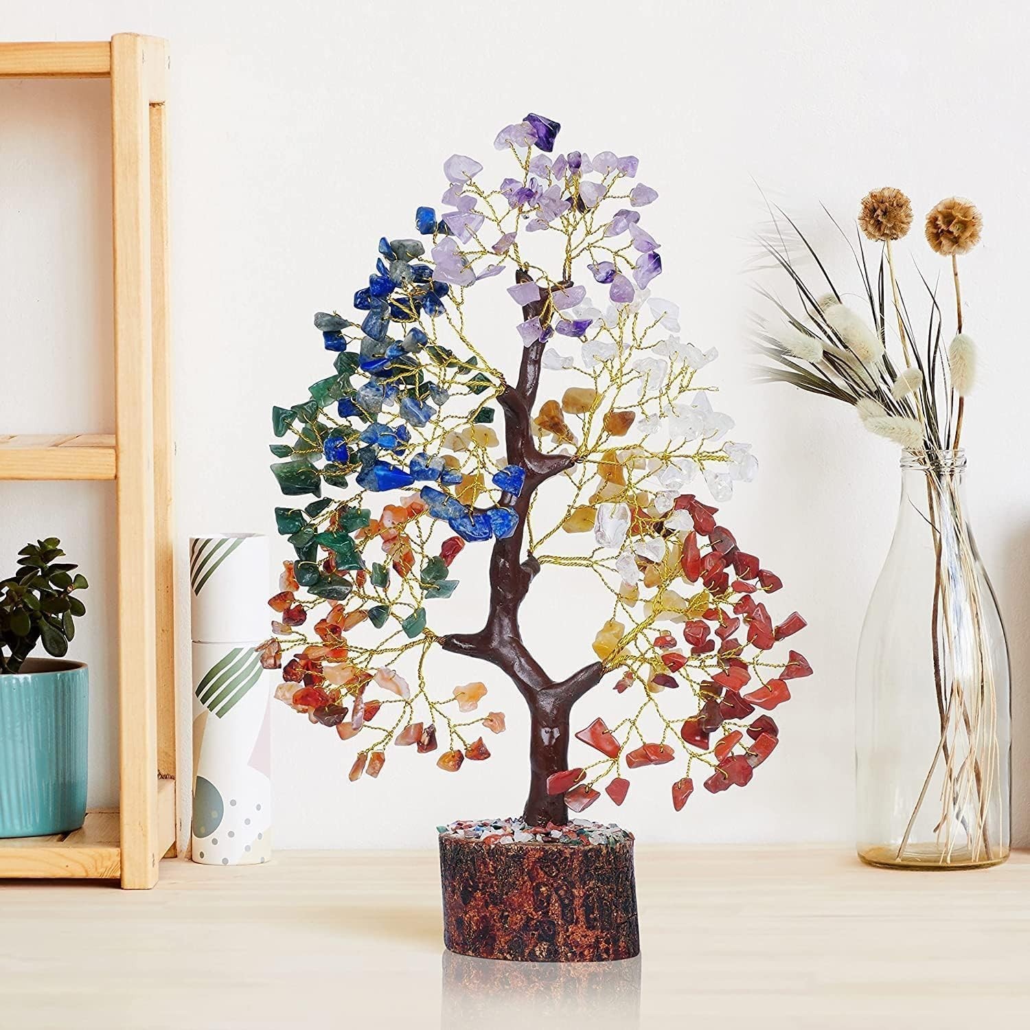 Crystal Tree 7 Chakra Tree of Life with Seven Gemstones Spiritual Gift for Women